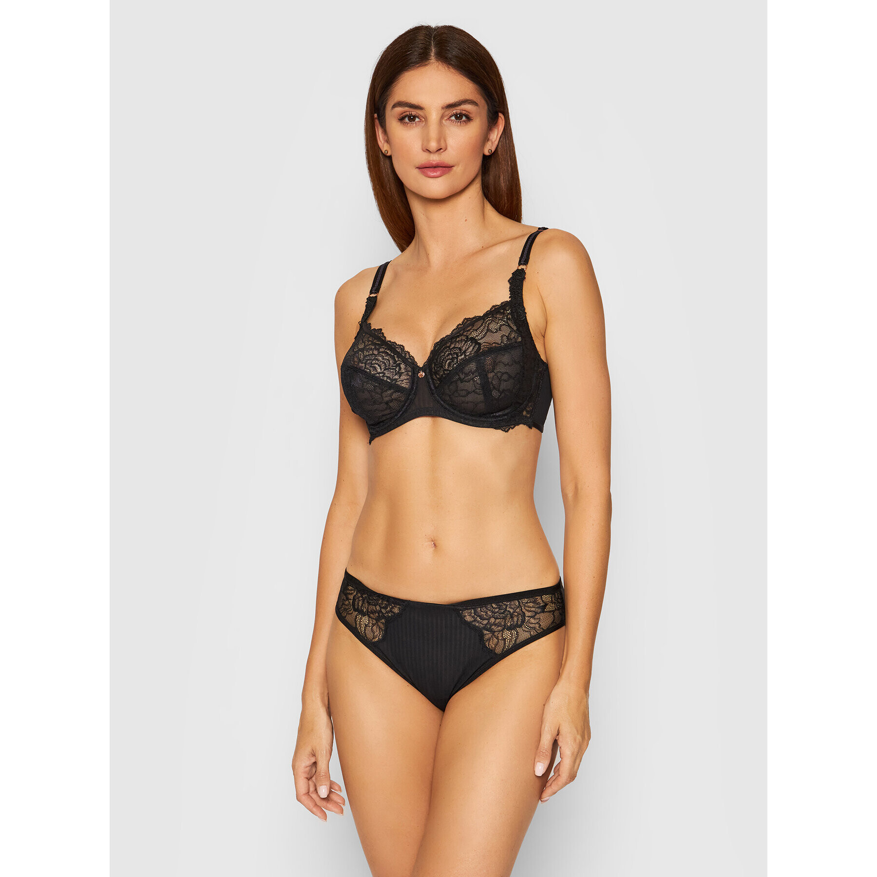 Triumph Nedrček s kostjo Peony Florale 10181768 Črna - Pepit.si