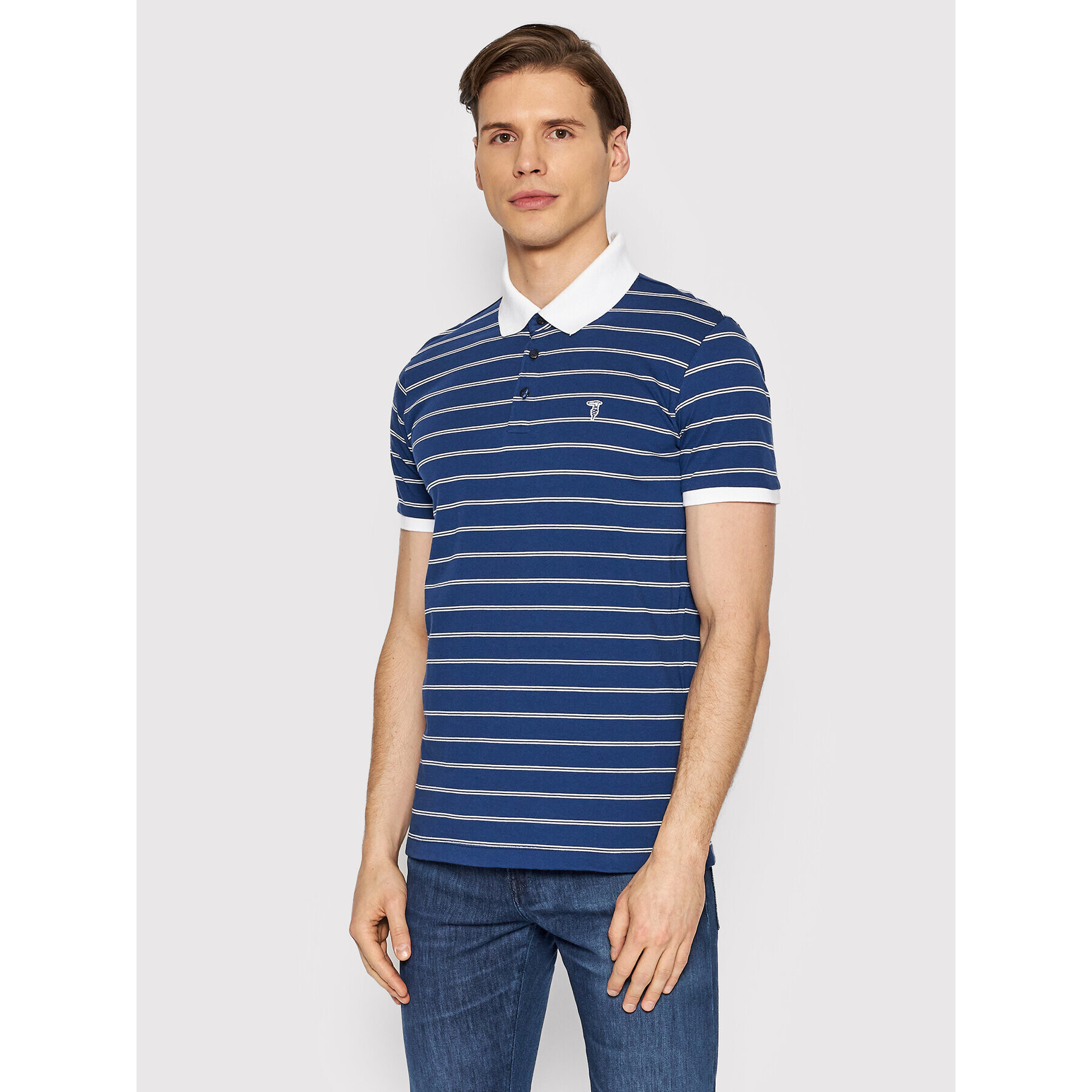 Trussardi Polo majica 52T00599 Mornarsko modra Regular Fit - Pepit.si