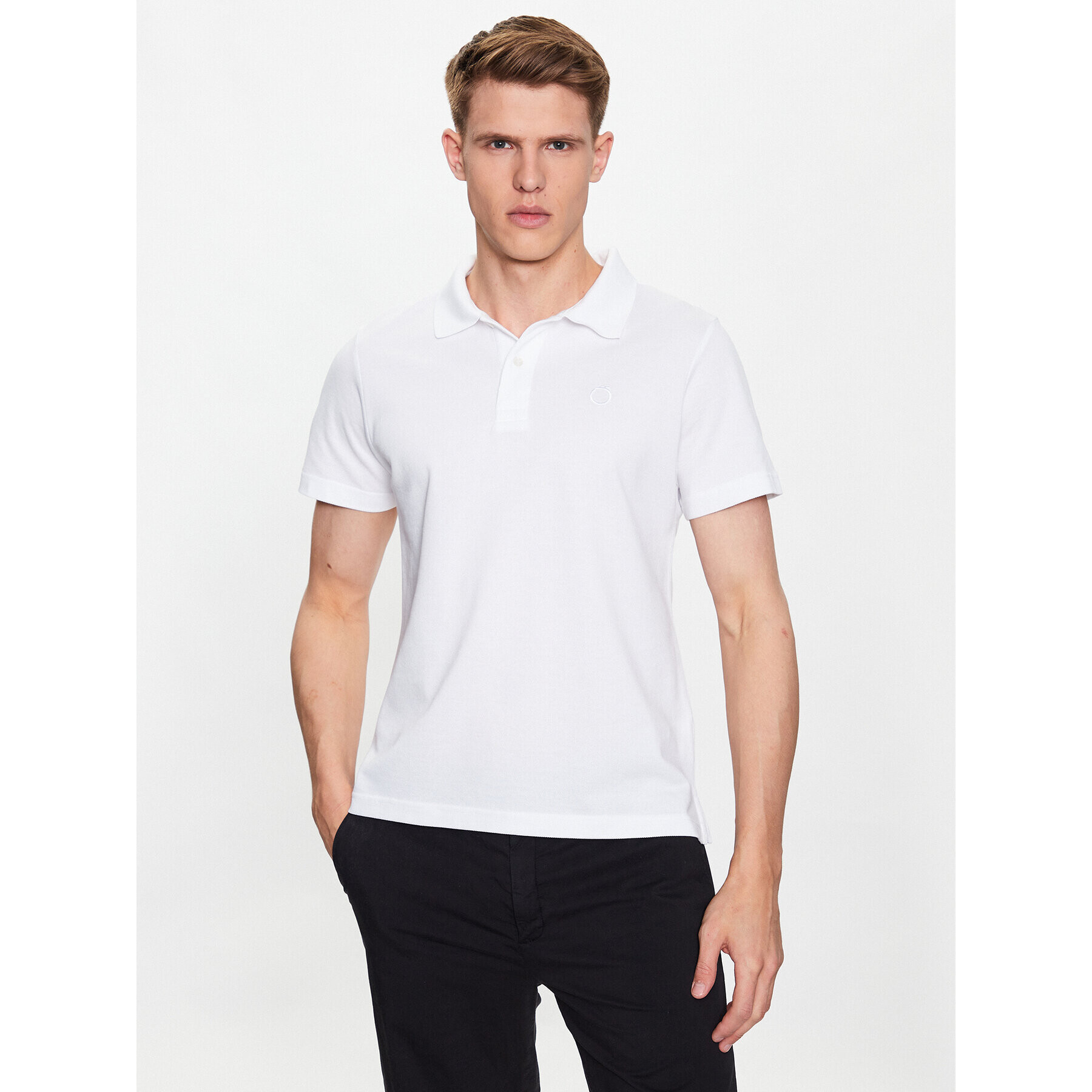 Trussardi Polo majica Emboidered 52T00712 Bela Regular Fit - Pepit.si