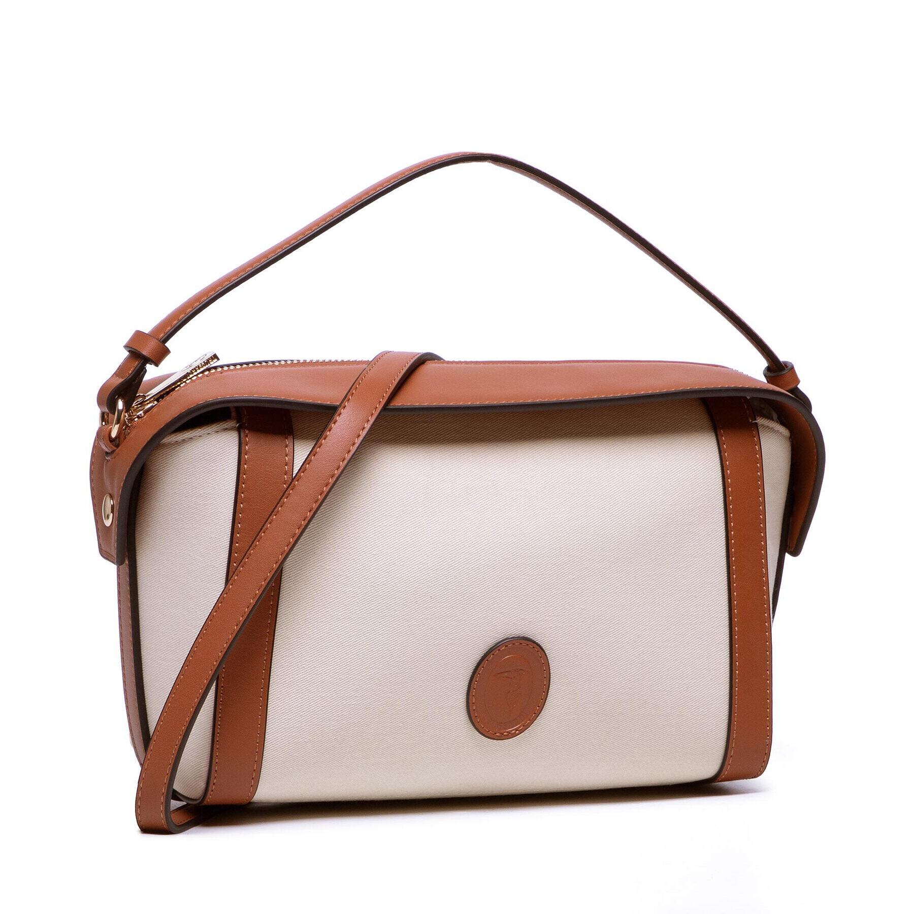 Trussardi Ročna torba Aster Crossbody Md 75B01300 Bež - Pepit.si