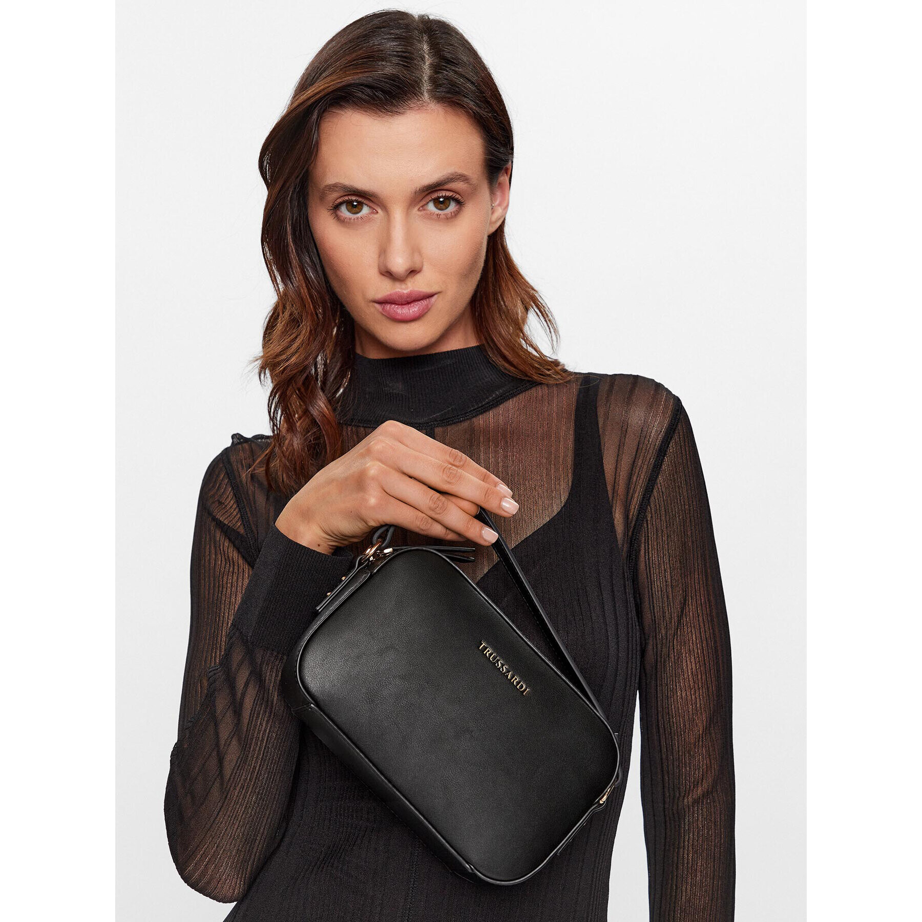 Trussardi Ročna torba Lisbona Camera Bag 75B01533 Črna - Pepit.si