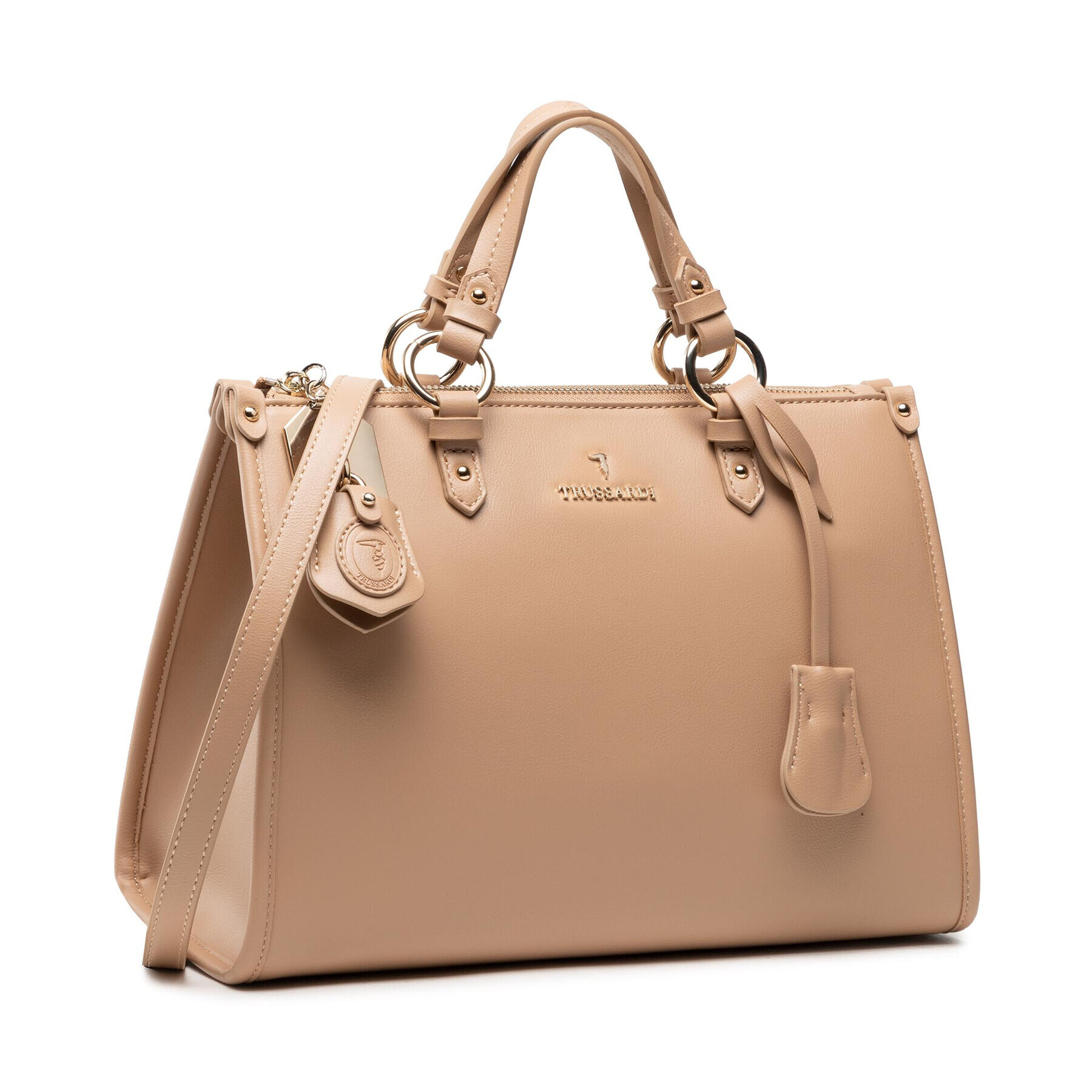 Trussardi Ročna torba Peony Tote Sm 75B01286 Bež - Pepit.si