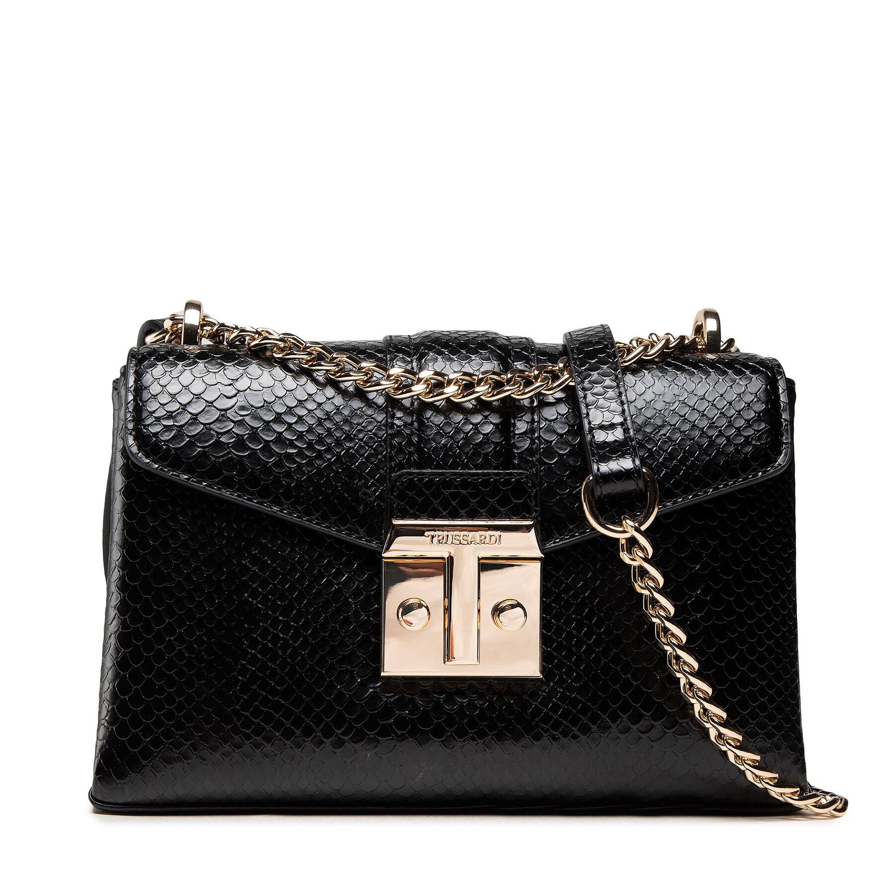 Trussardi Ročna torba Tulip Flap 75B01110 Črna - Pepit.si