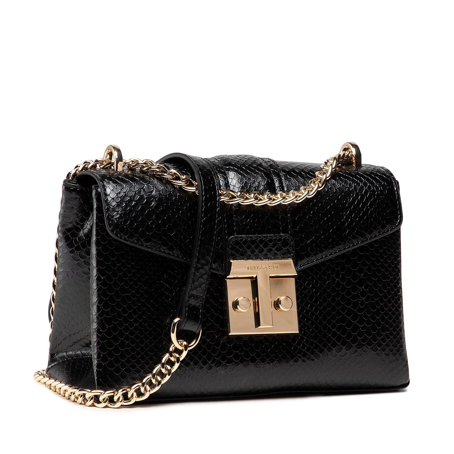 Trussardi Ročna torba Tulip Flap 75B01110 Črna - Pepit.si