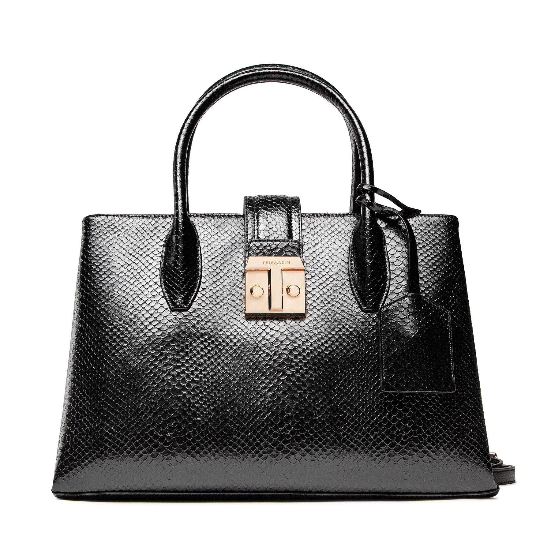 Trussardi Ročna torba Tulip Tote Md Phyton 75B01089 Črna - Pepit.si