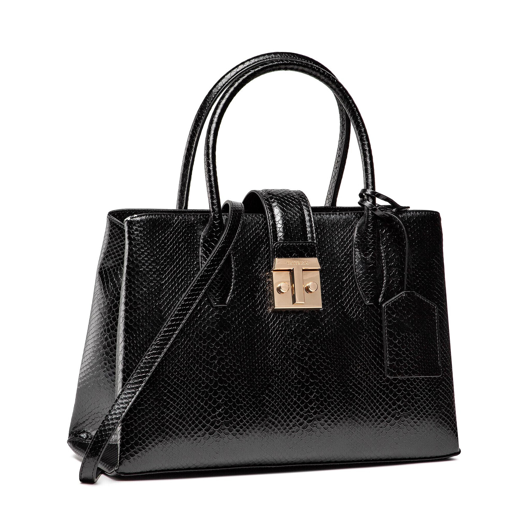 Trussardi Ročna torba Tulip Tote Md Phyton 75B01089 Črna - Pepit.si