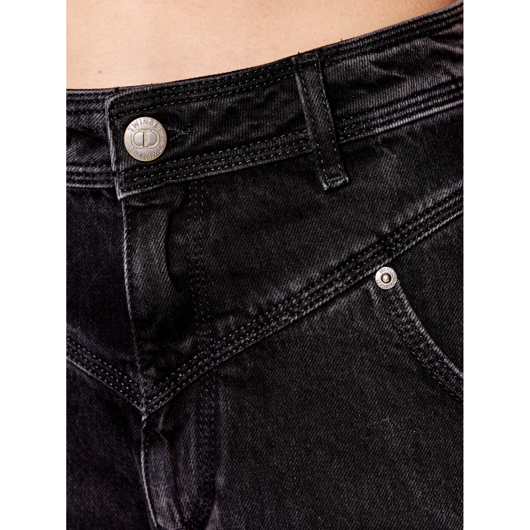 TWINSET Jeans kratke hlače 221TT239A Črna Regular Fit - Pepit.si