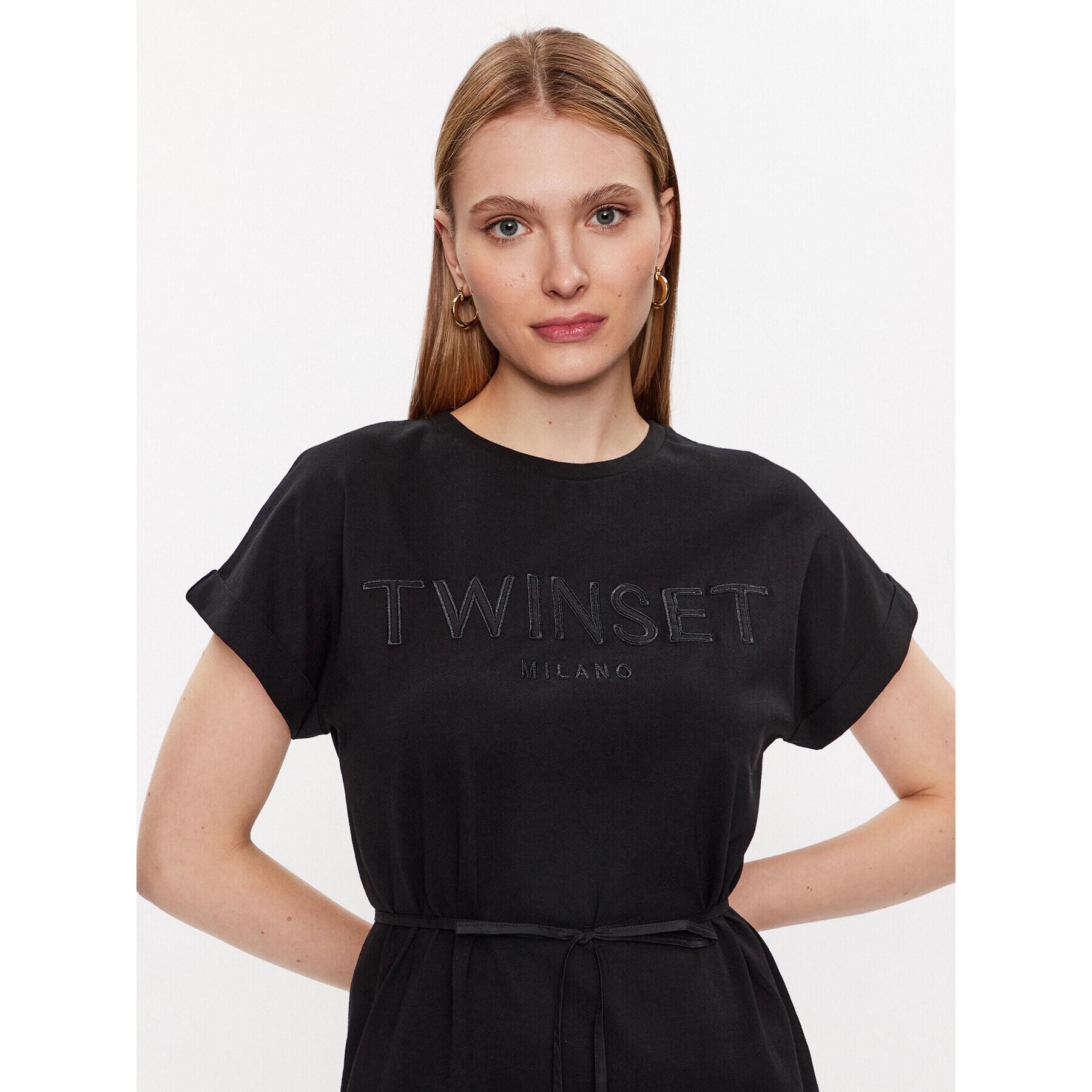 TWINSET Poletna obleka 231TT2240 Črna Regular Fit - Pepit.si