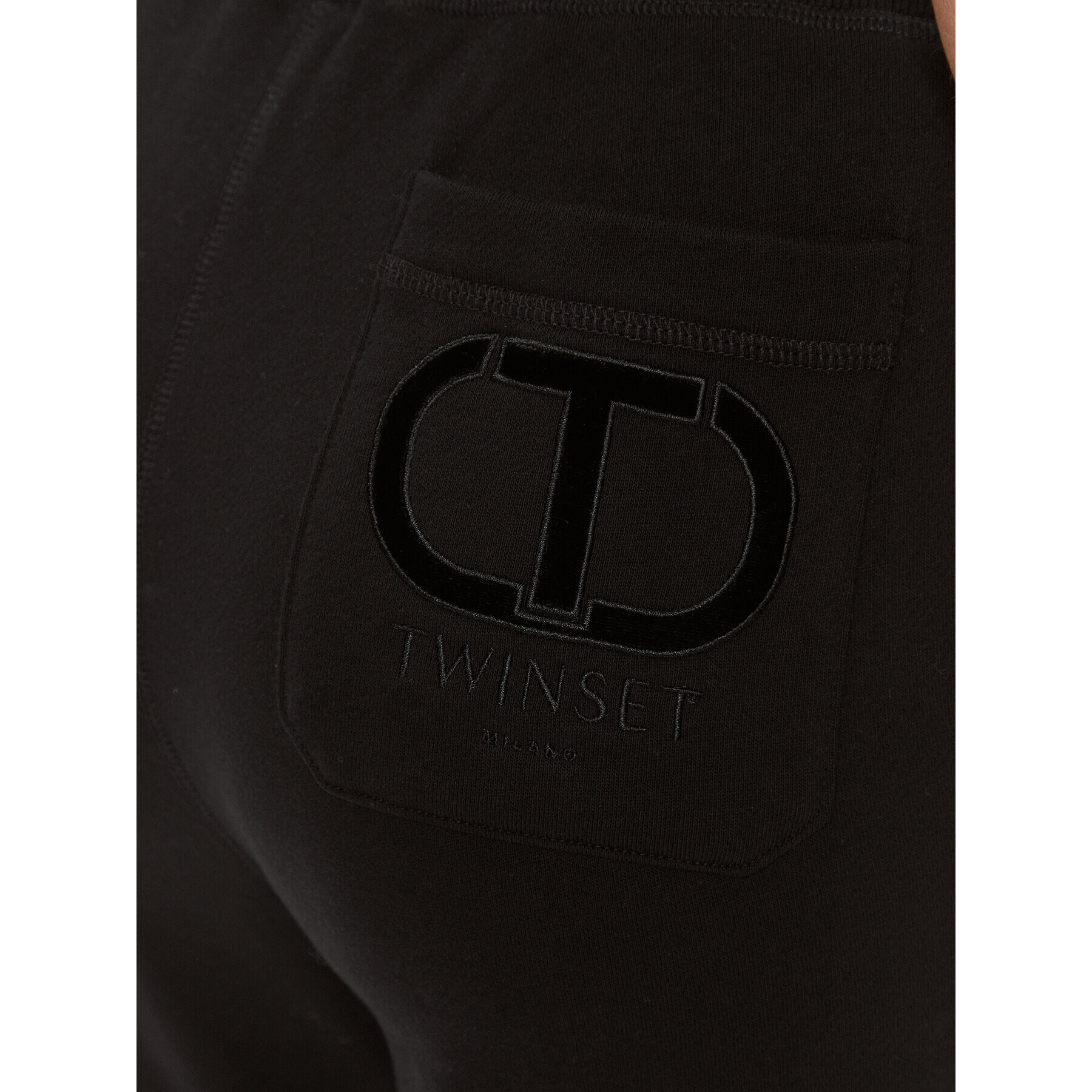 TWINSET Spodnji del trenirke 232TT2371 Črna Regular Fit - Pepit.si