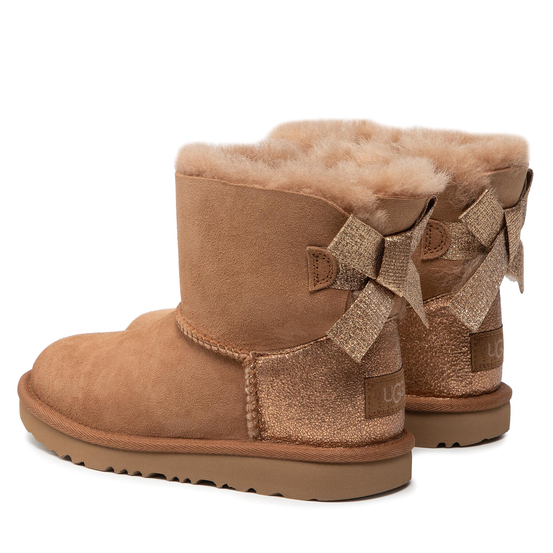 Ugg Čevlji K Mini Bailey Bow Glitz 1123617K Rjava - Pepit.si