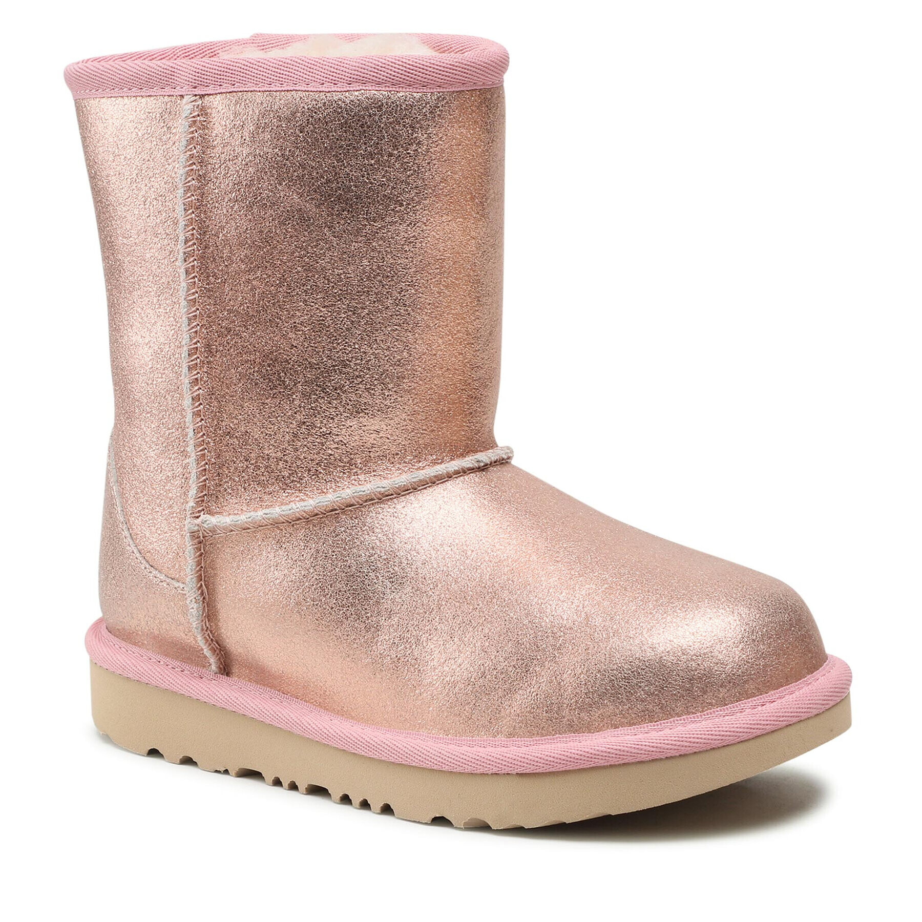 Ugg Čevlji Kids' Classic II Metallic Glitter 1123663K Roza - Pepit.si