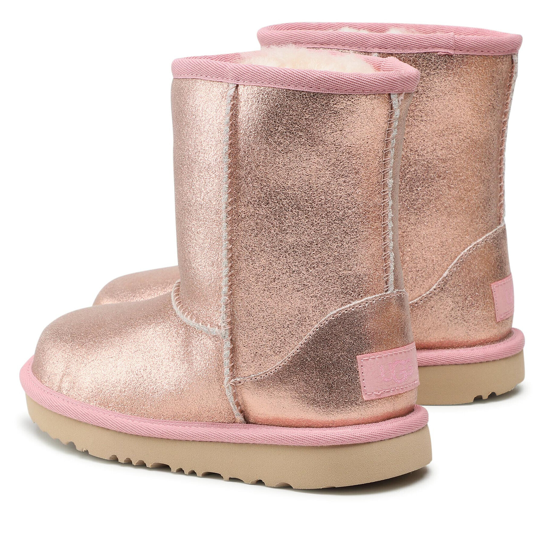 Ugg Čevlji Kids' Classic II Metallic Glitter 1123663K Roza - Pepit.si