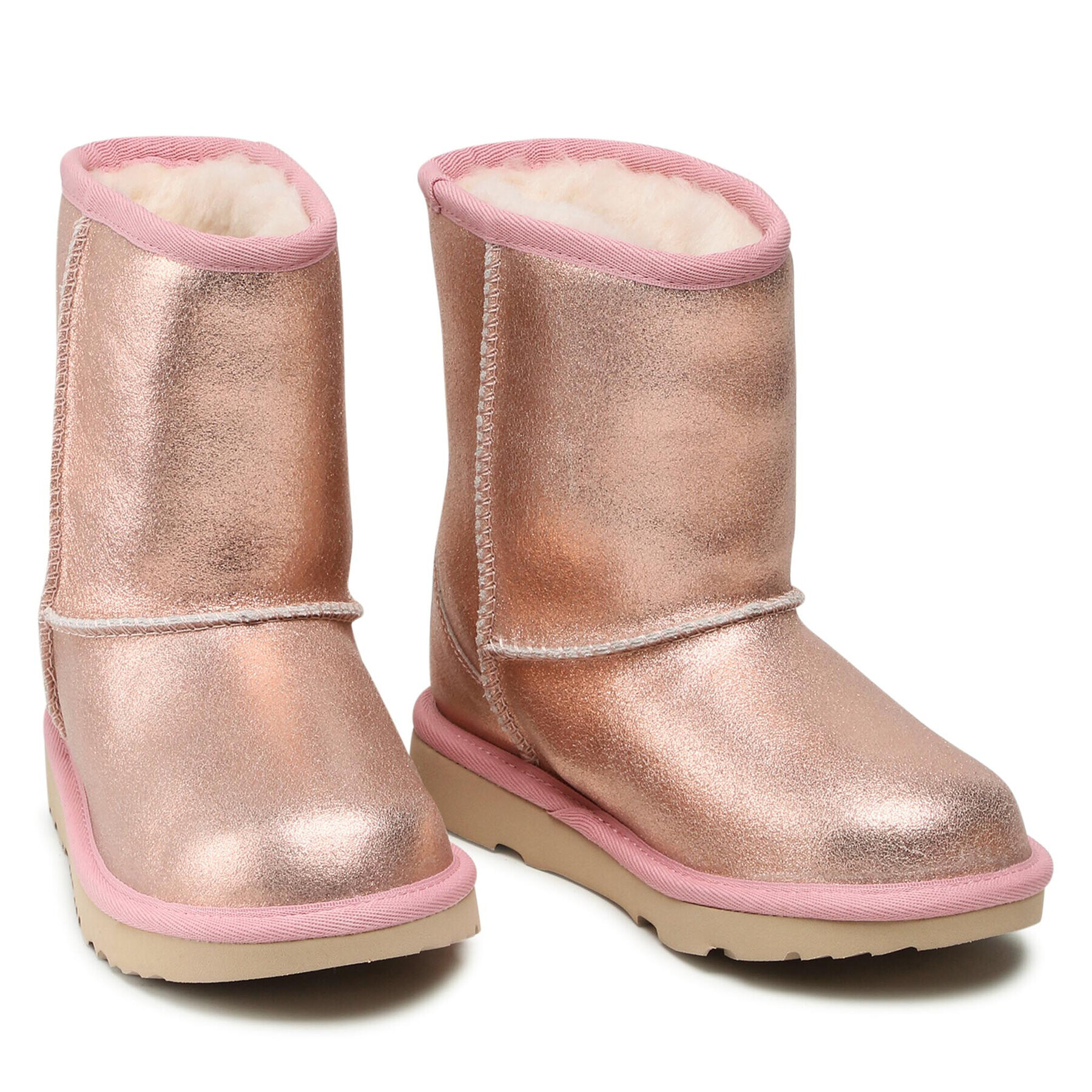 Ugg Čevlji Kids' Classic II Metallic Glitter 1123663K Roza - Pepit.si