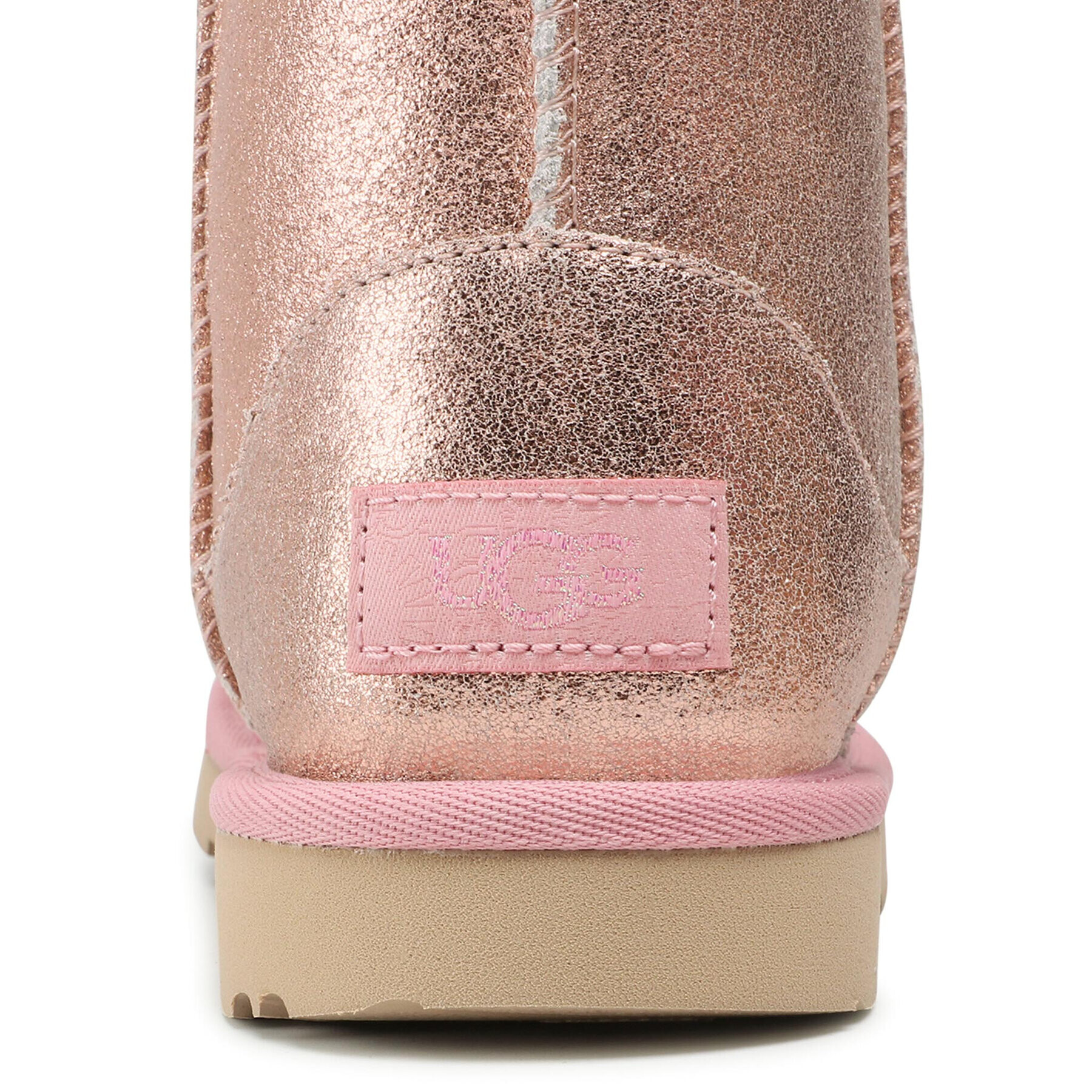 Ugg Čevlji Kids' Classic II Metallic Glitter 1123663K Roza - Pepit.si