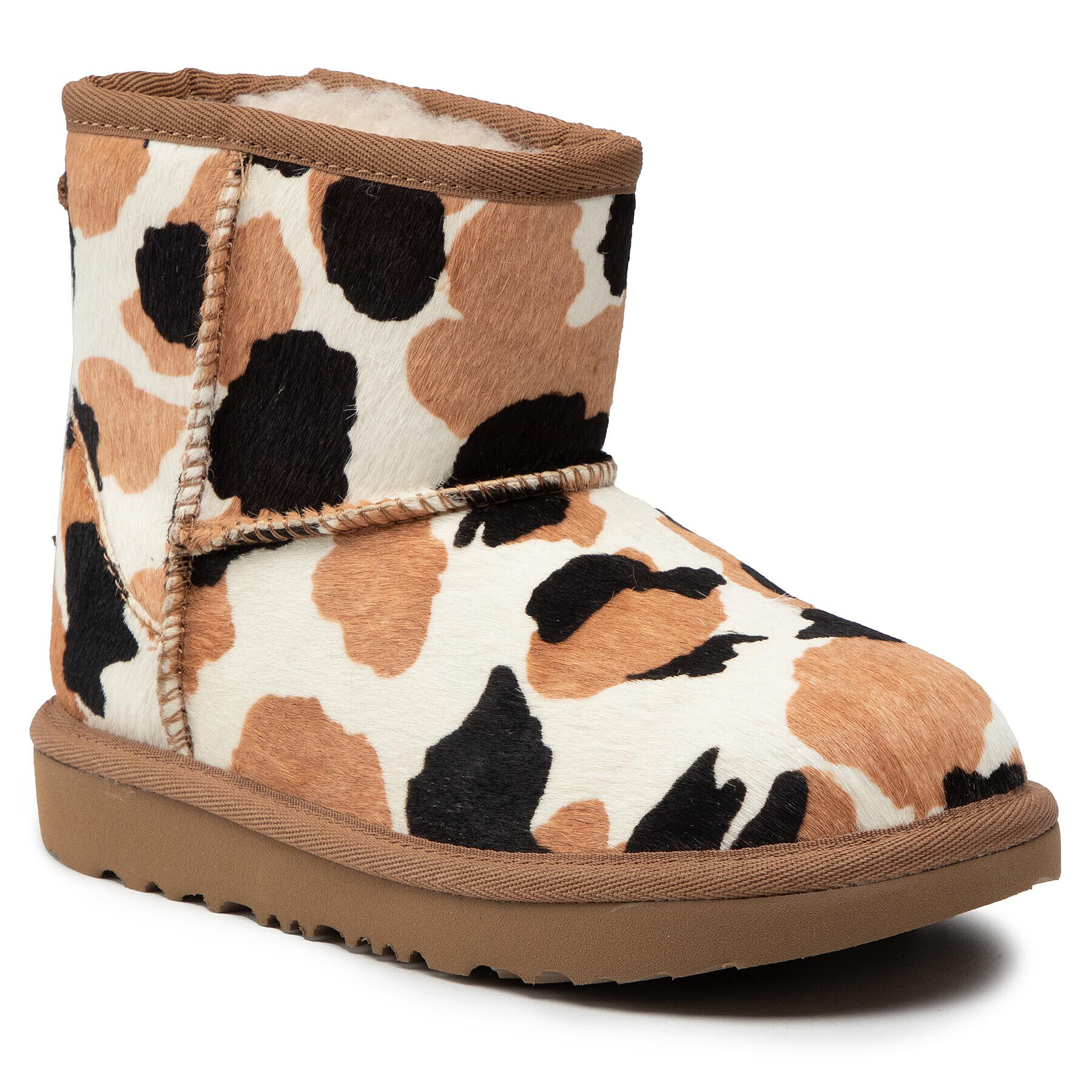 Ugg Čevlji Kid's Classic Mini Cow Print 1123619K Rjava - Pepit.si