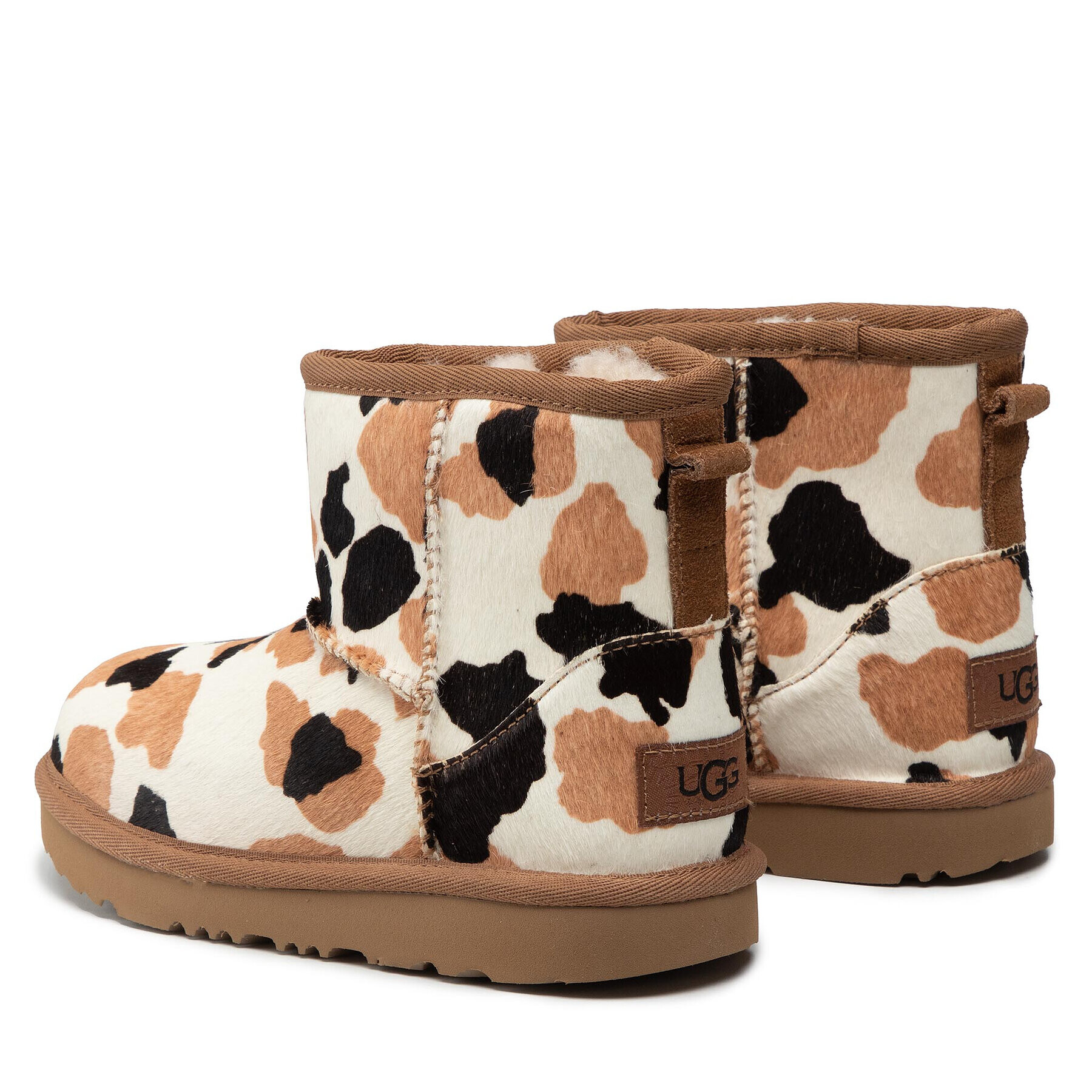 Ugg Čevlji Kid's Classic Mini Cow Print 1123619K Rjava - Pepit.si