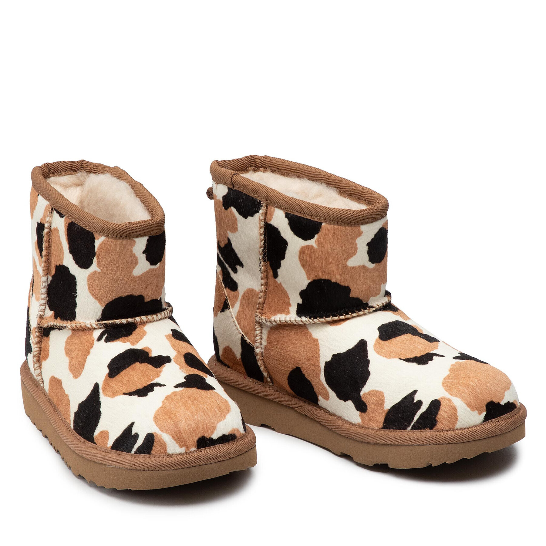 Ugg Čevlji Kid's Classic Mini Cow Print 1123619K Rjava - Pepit.si