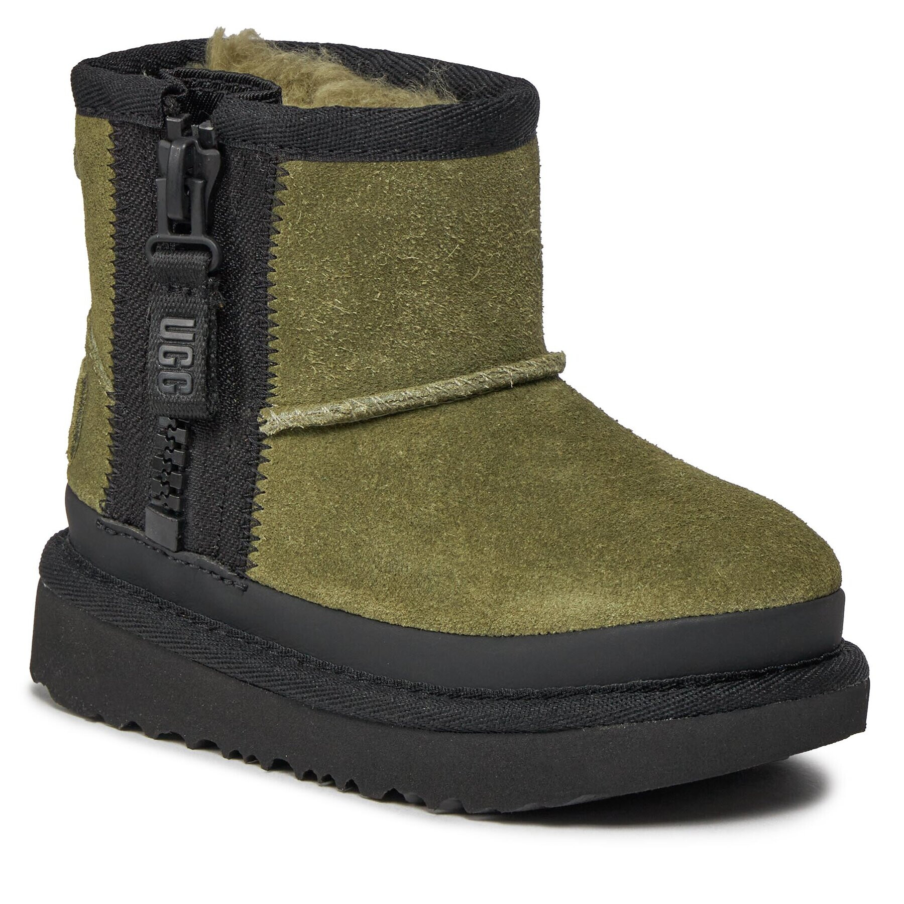 Ugg Čevlji T Classic Mini Zipper Tape Logo 1143699T Khaki - Pepit.si