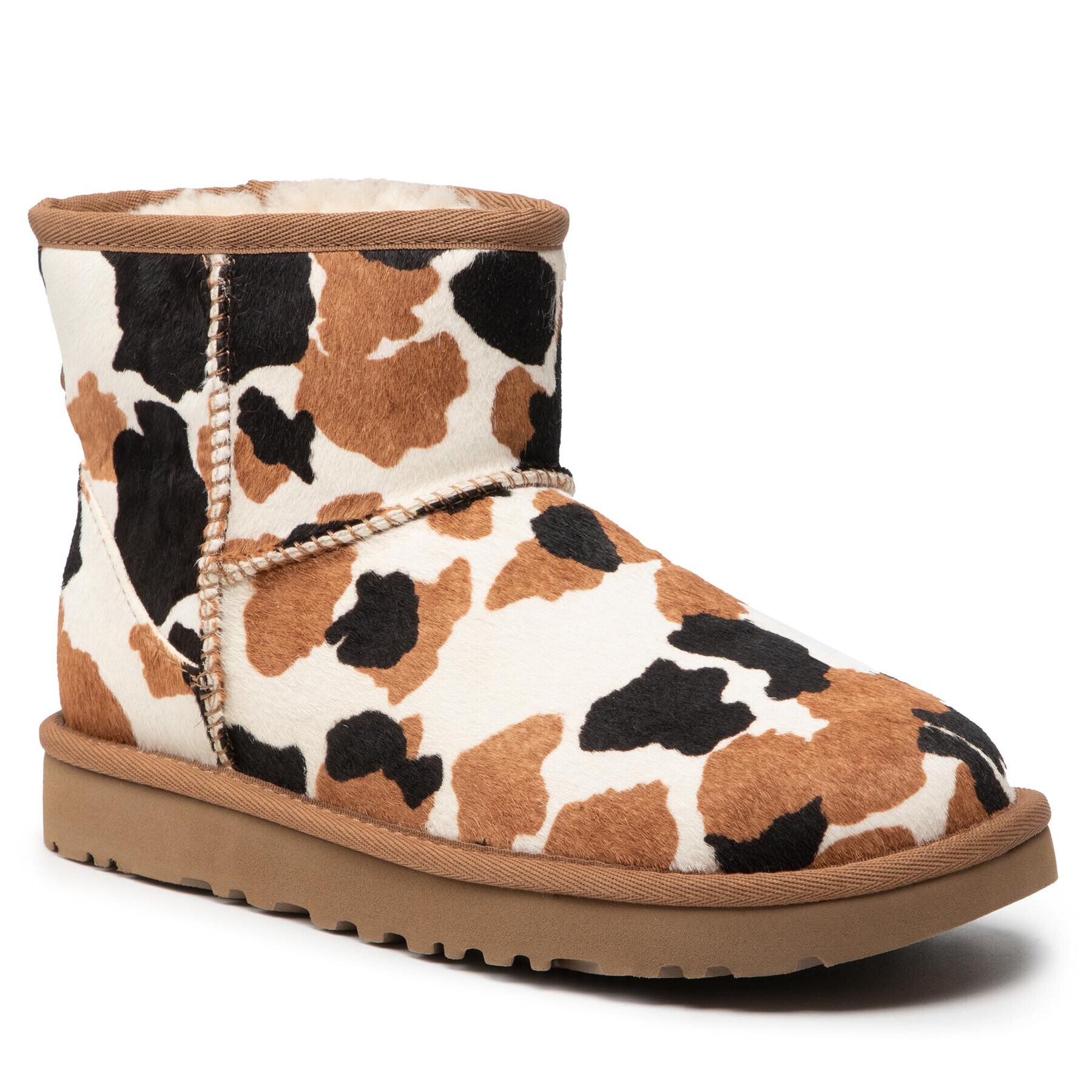 Ugg Čevlji W Classic Mini Cow Print 1123353 Rjava - Pepit.si