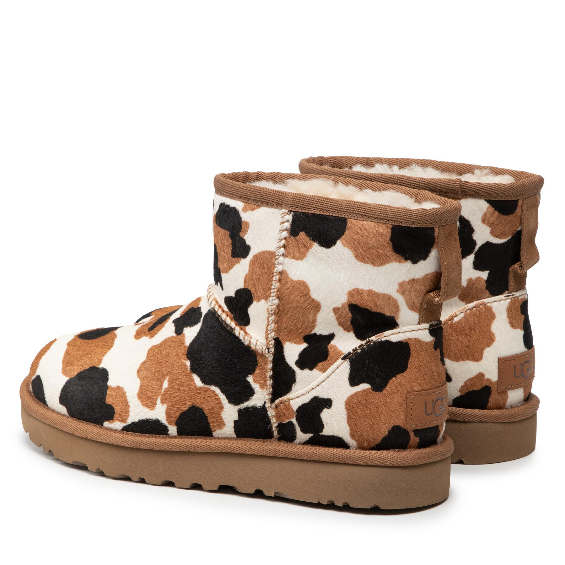 Ugg Čevlji W Classic Mini Cow Print 1123353 Rjava - Pepit.si