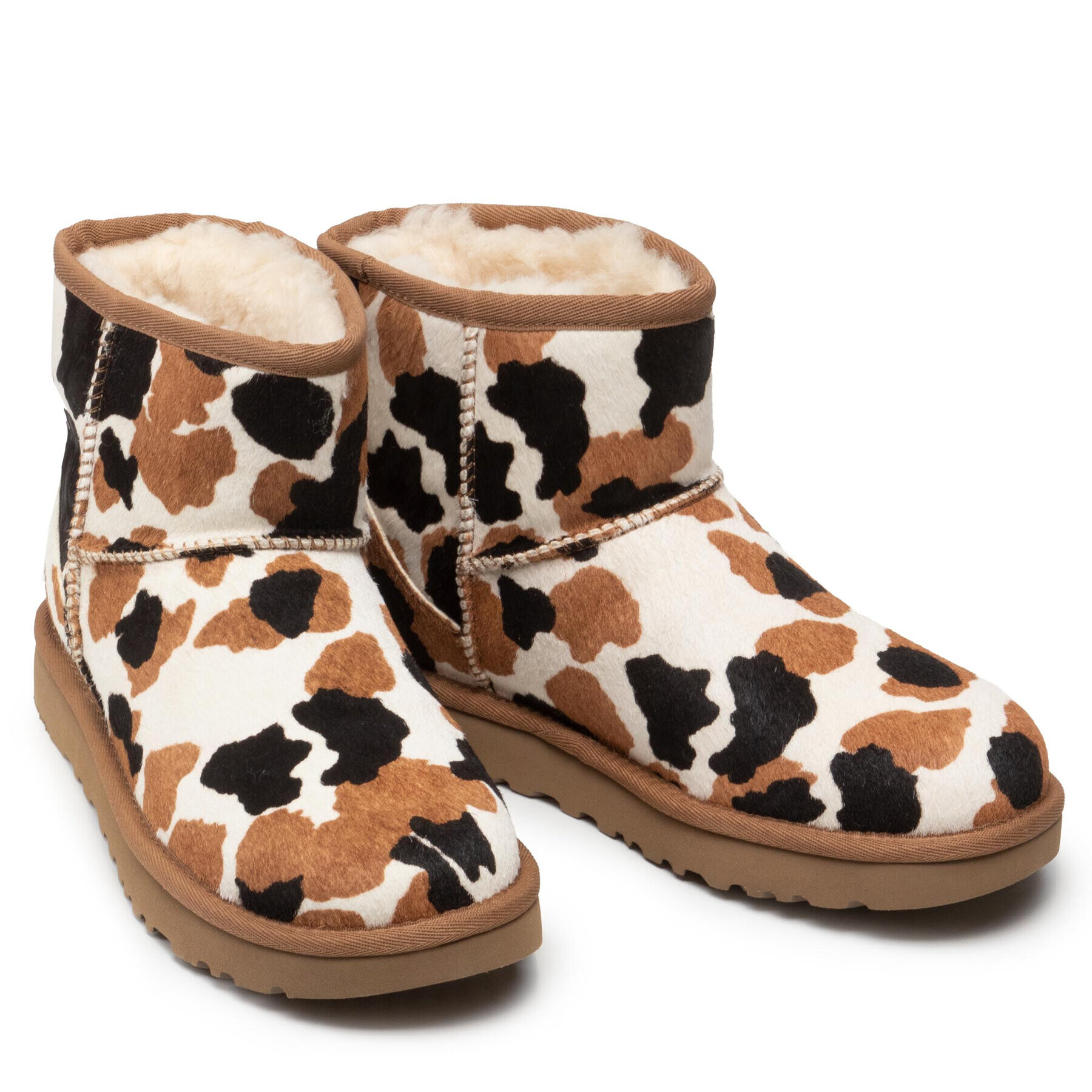 Ugg Čevlji W Classic Mini Cow Print 1123353 Rjava - Pepit.si