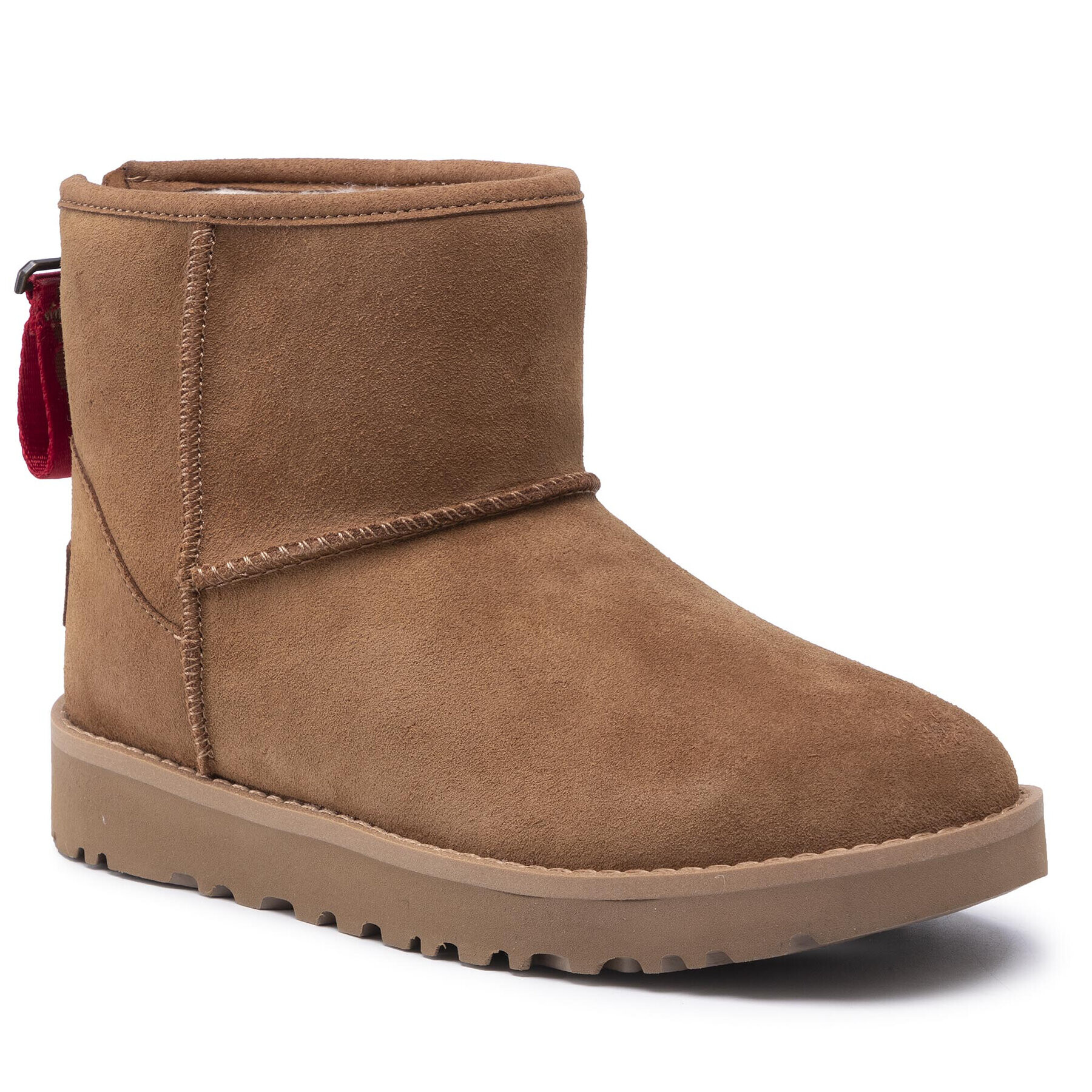 Ugg Čevlji W Classic Mini Logo Zip 1122671 Rjava - Pepit.si