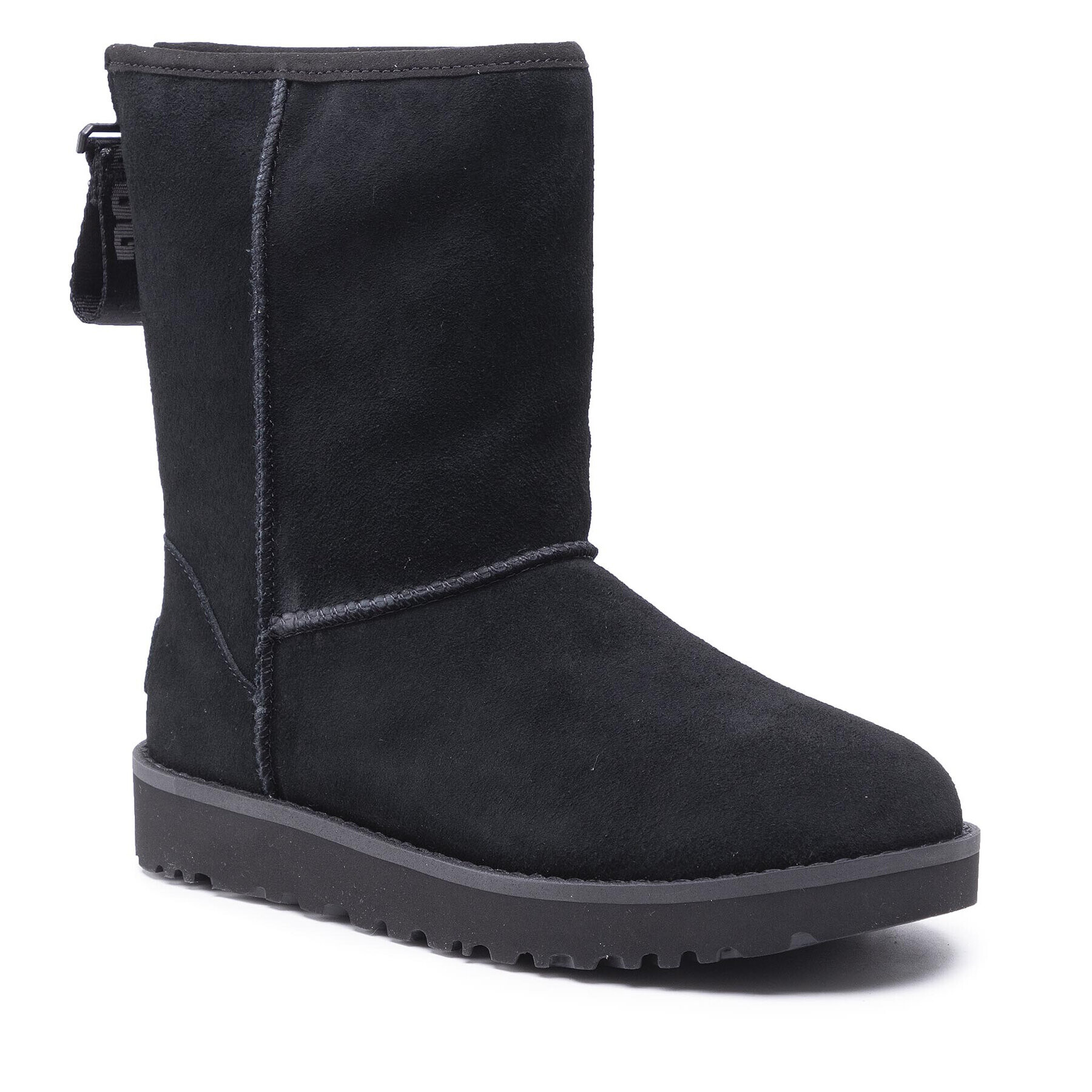 Ugg Čevlji W Classic Short Logo Zip 1122672 Črna - Pepit.si