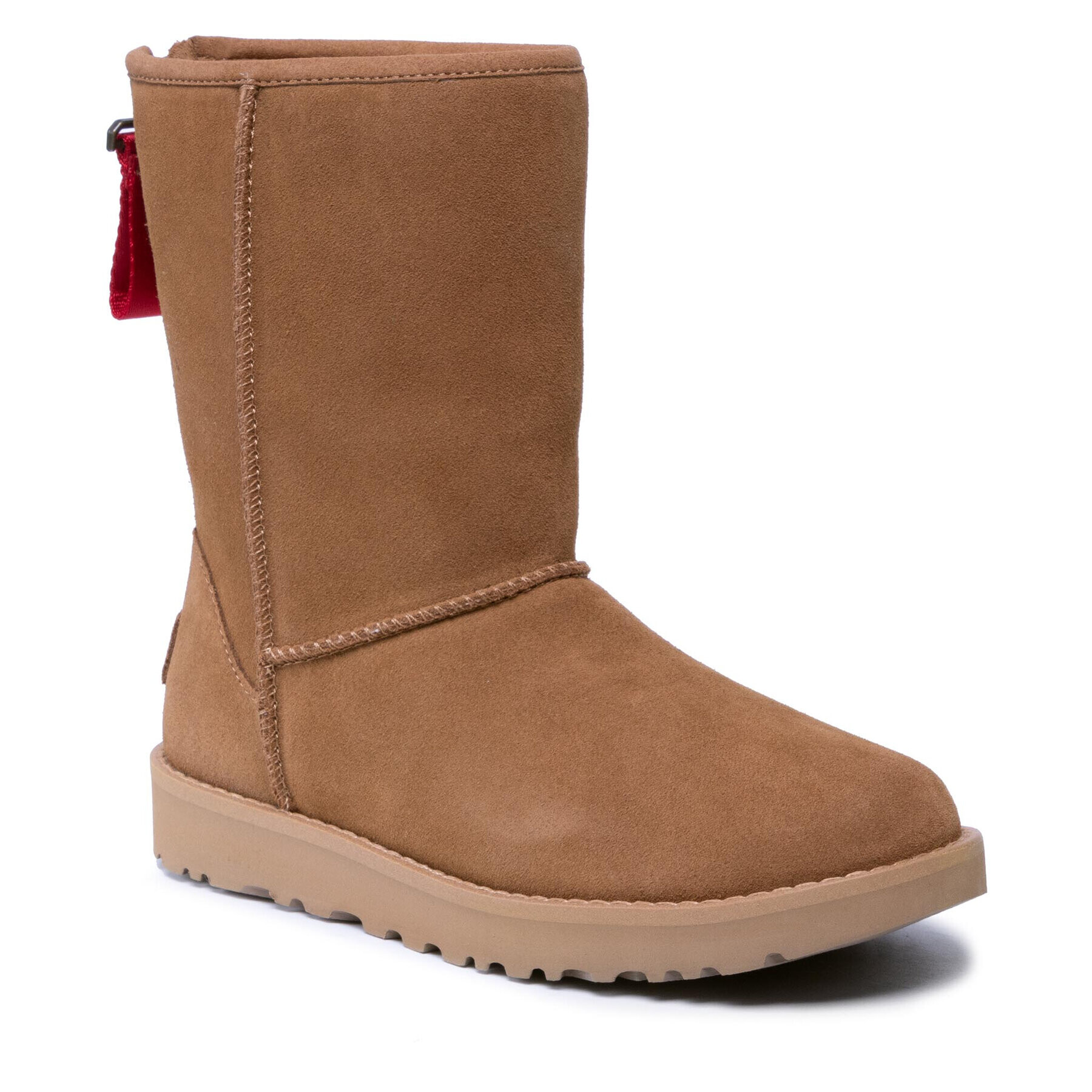 Ugg Čevlji W Classic Short Logo Zip 1122672 Rjava - Pepit.si