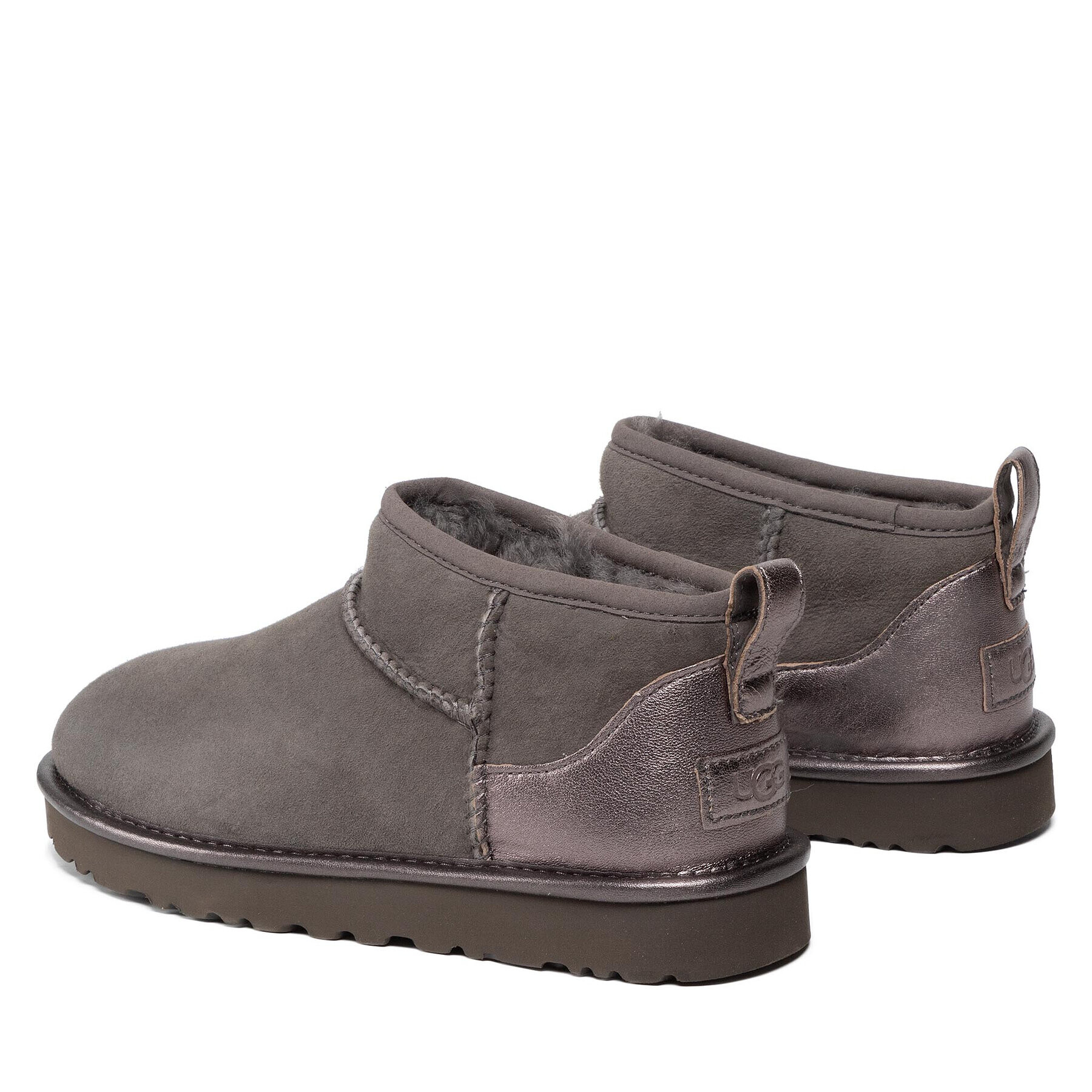 Ugg Čevlji W Classic Ultra Mini Shine 1123634 Siva - Pepit.si