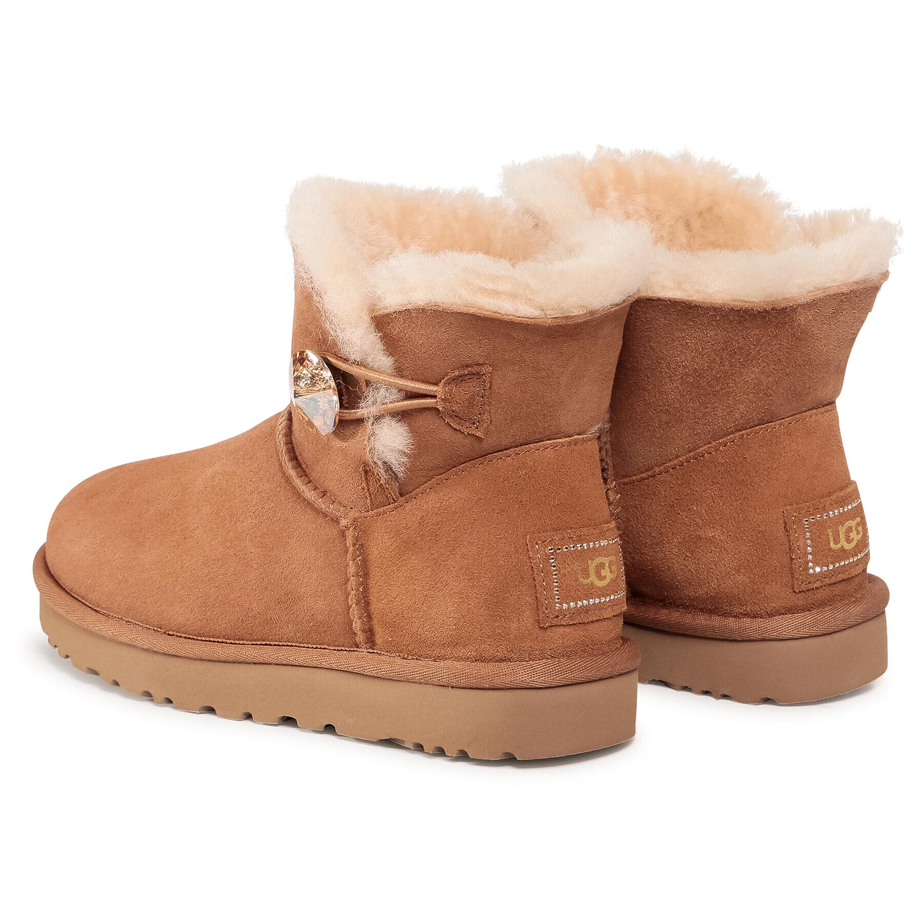 Ugg Čevlji W Mini Bailey Button Bling 1016554 Rjava - Pepit.si