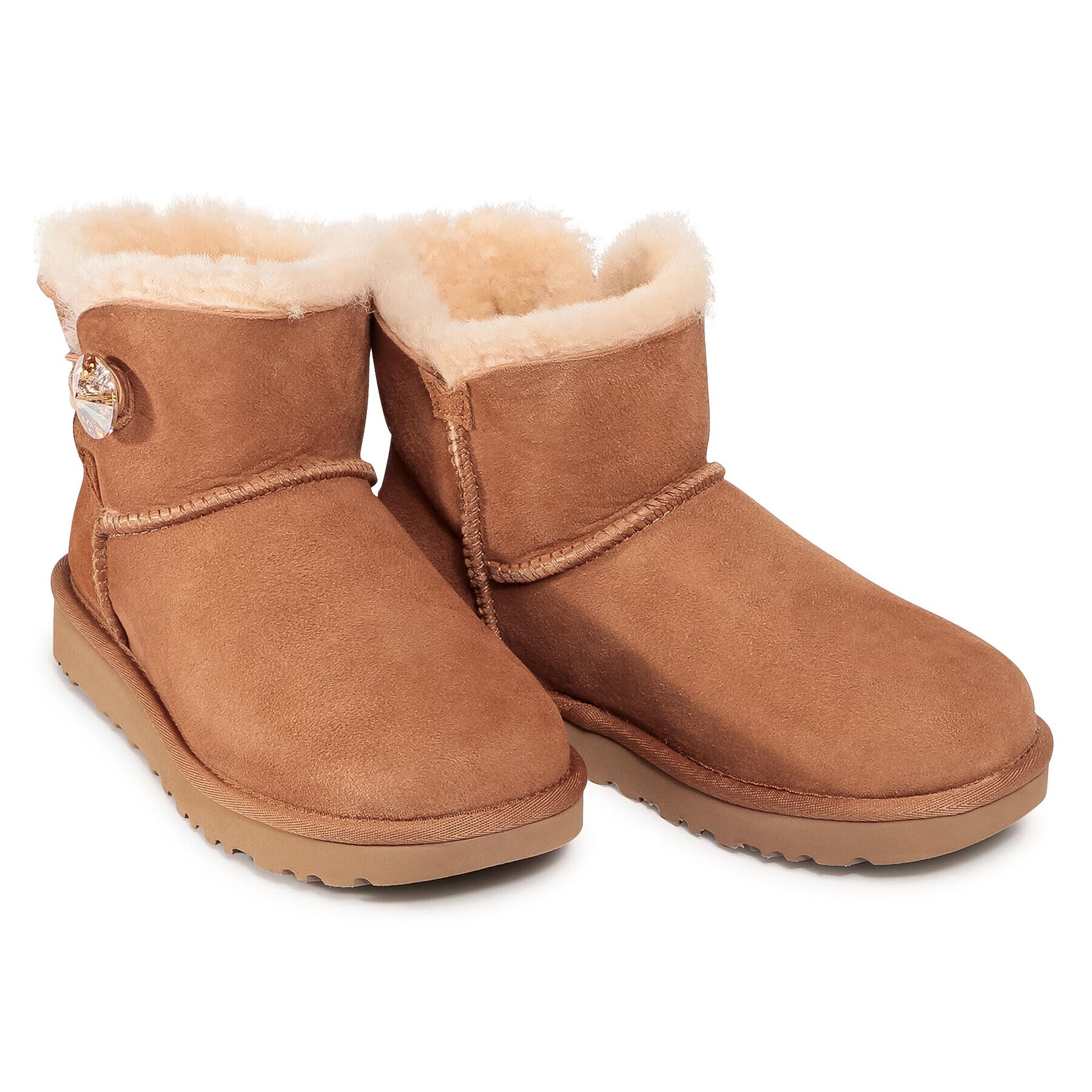 Ugg Čevlji W Mini Bailey Button Bling 1016554 Rjava - Pepit.si