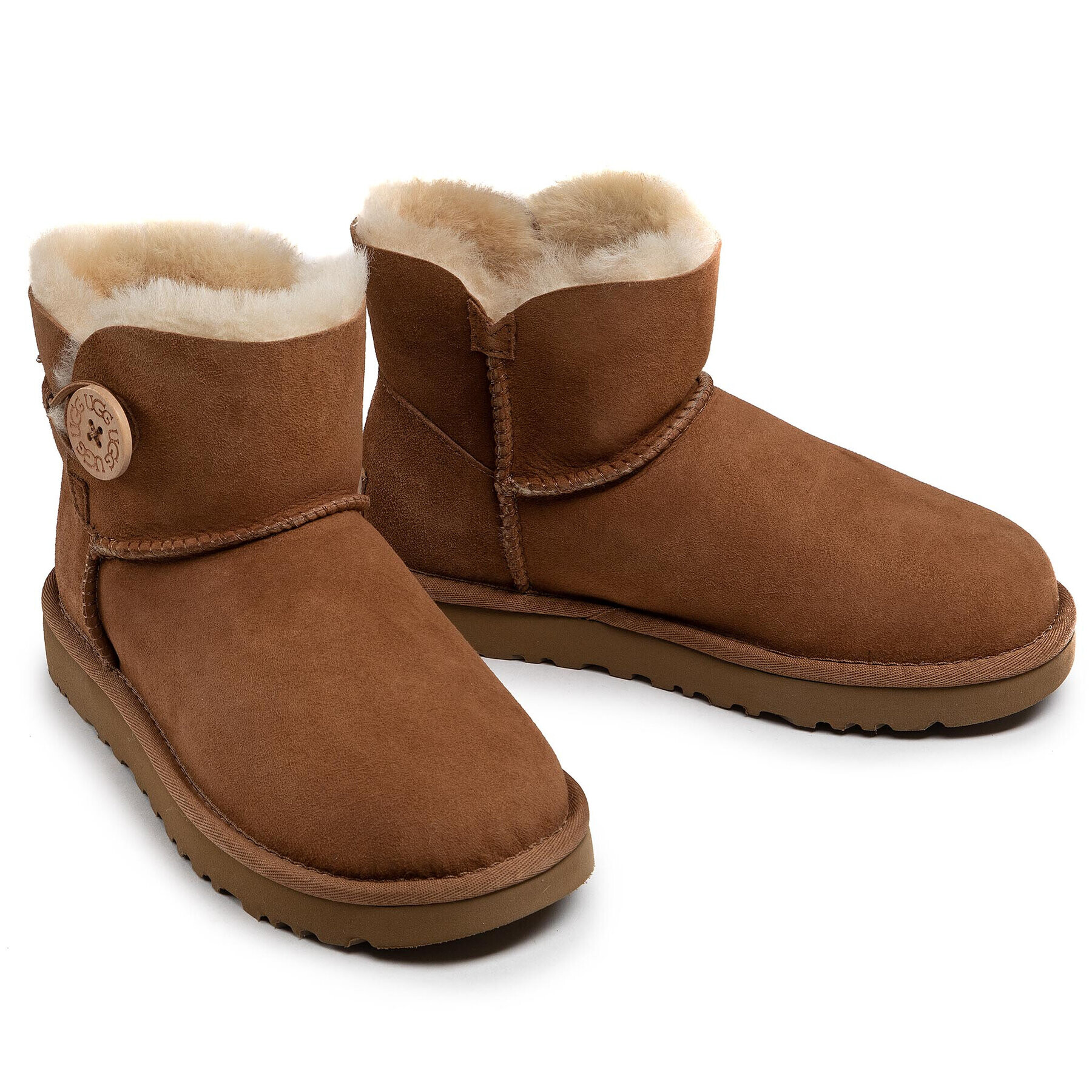 Ugg Škornji za sneg W Mini Bailey Button II 1016422 Rjava - Pepit.si