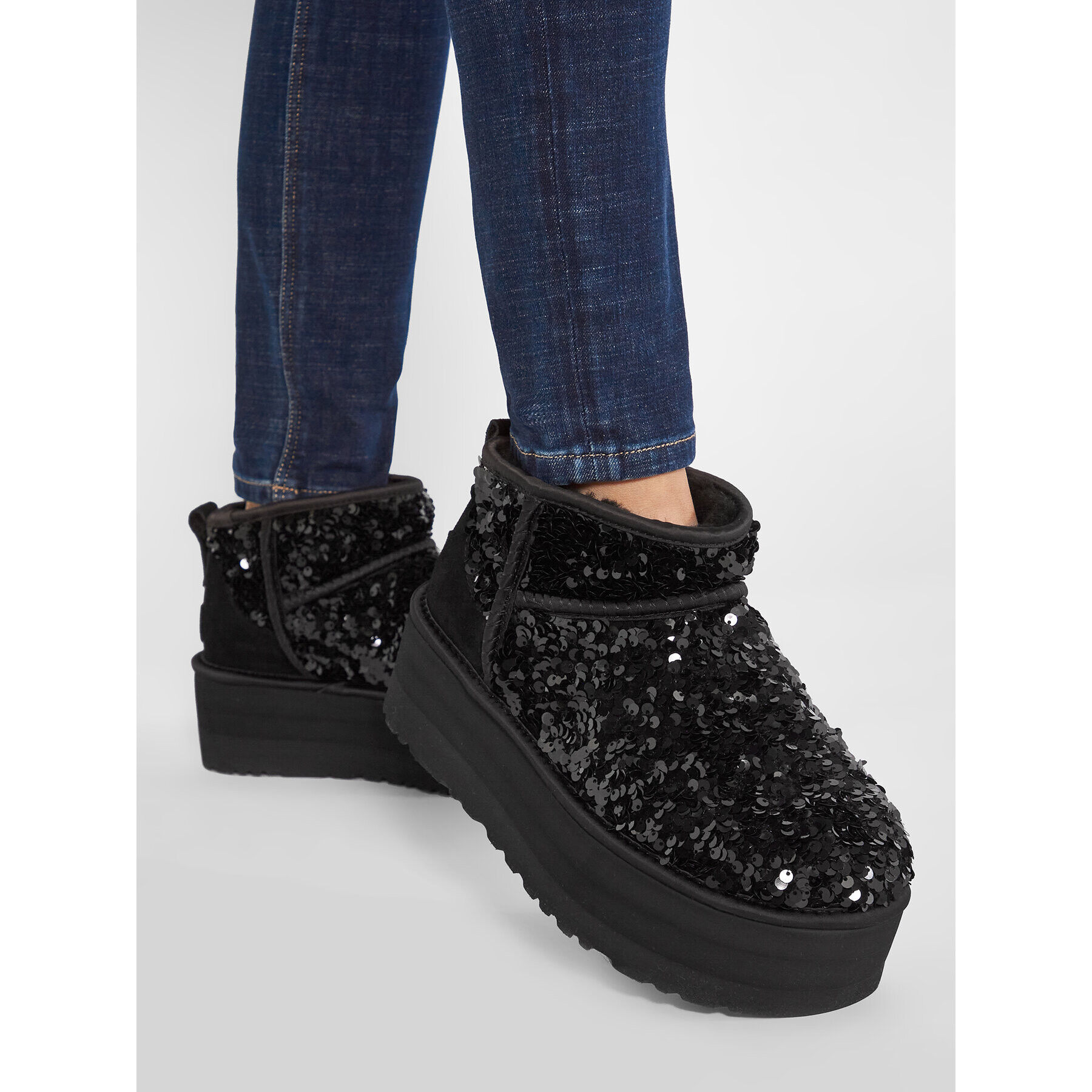 Ugg Čevlji W Ultra Mini Chunky Sequin 1135060 Črna - Pepit.si