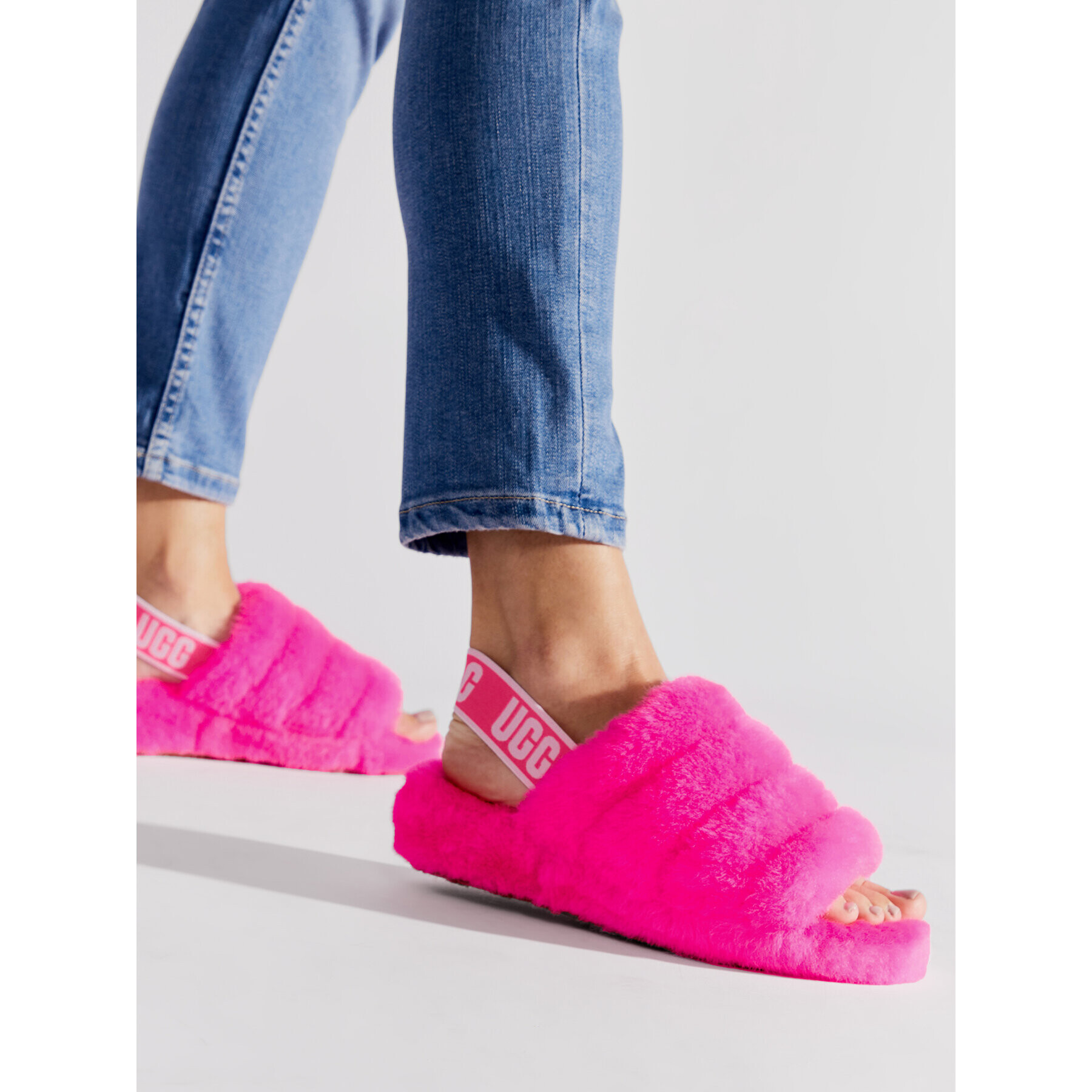 Ugg Copati W Fluff Yeah Slide 1095119 Roza - Pepit.si