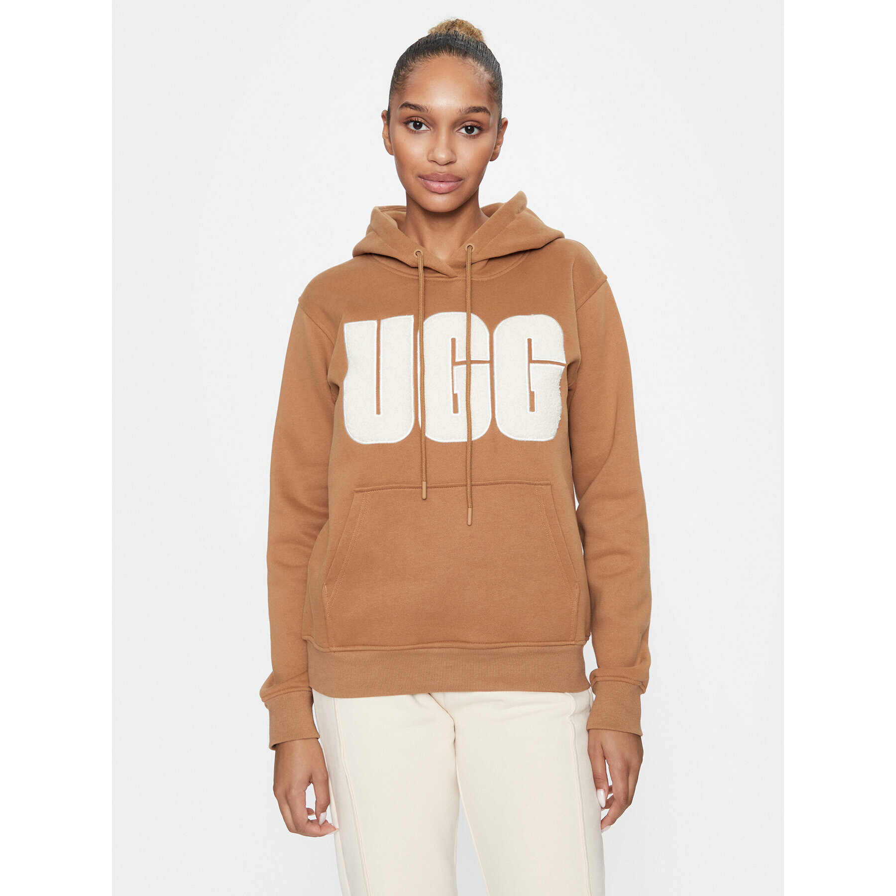 Ugg Jopa Rey fluff Logo Hoodie 1144506 Rjava Regular Fit - Pepit.si