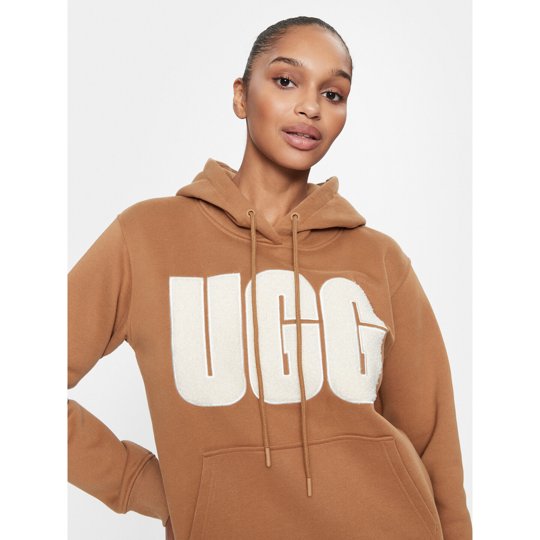 Ugg Jopa Rey fluff Logo Hoodie 1144506 Rjava Regular Fit - Pepit.si