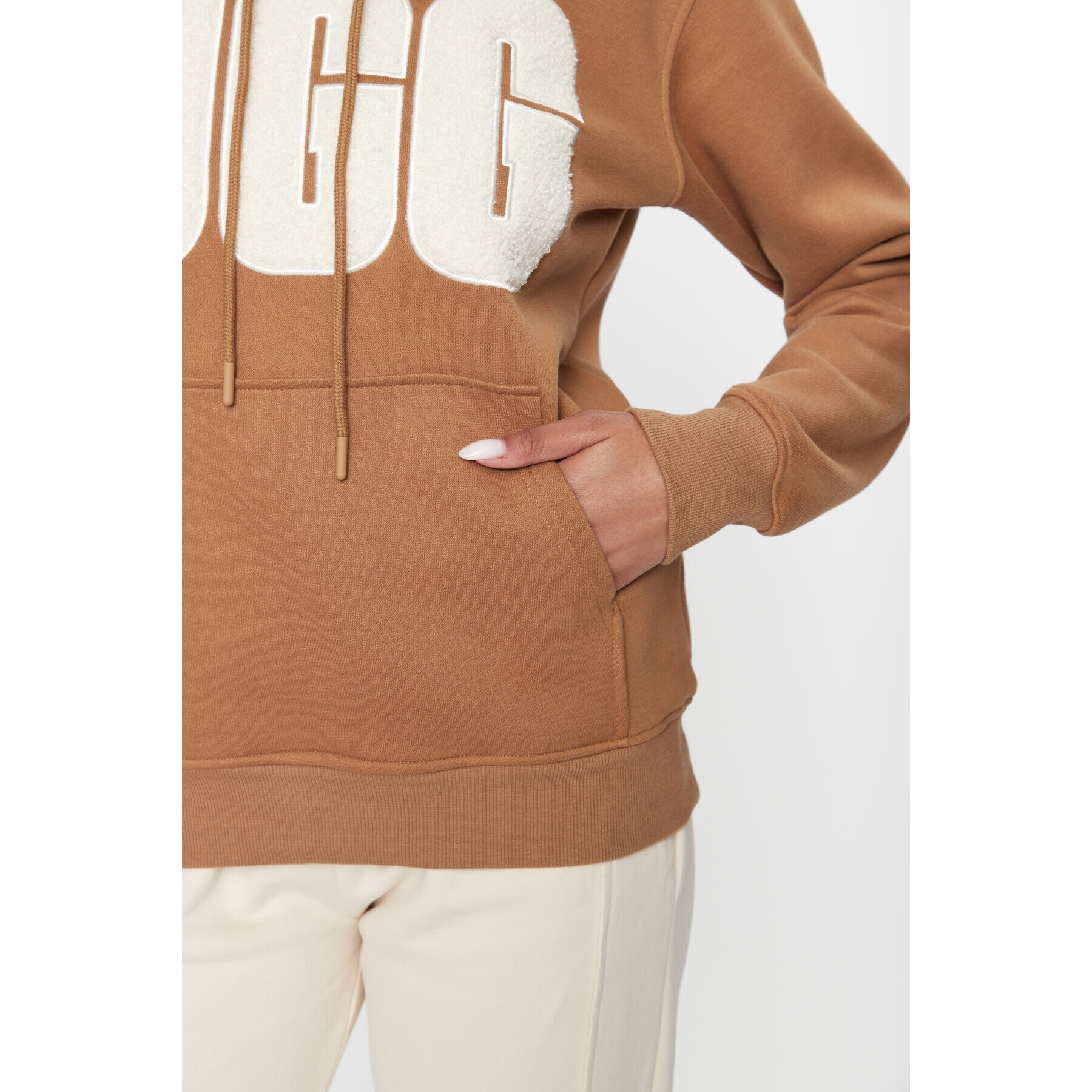 Ugg Jopa Rey fluff Logo Hoodie 1144506 Rjava Regular Fit - Pepit.si