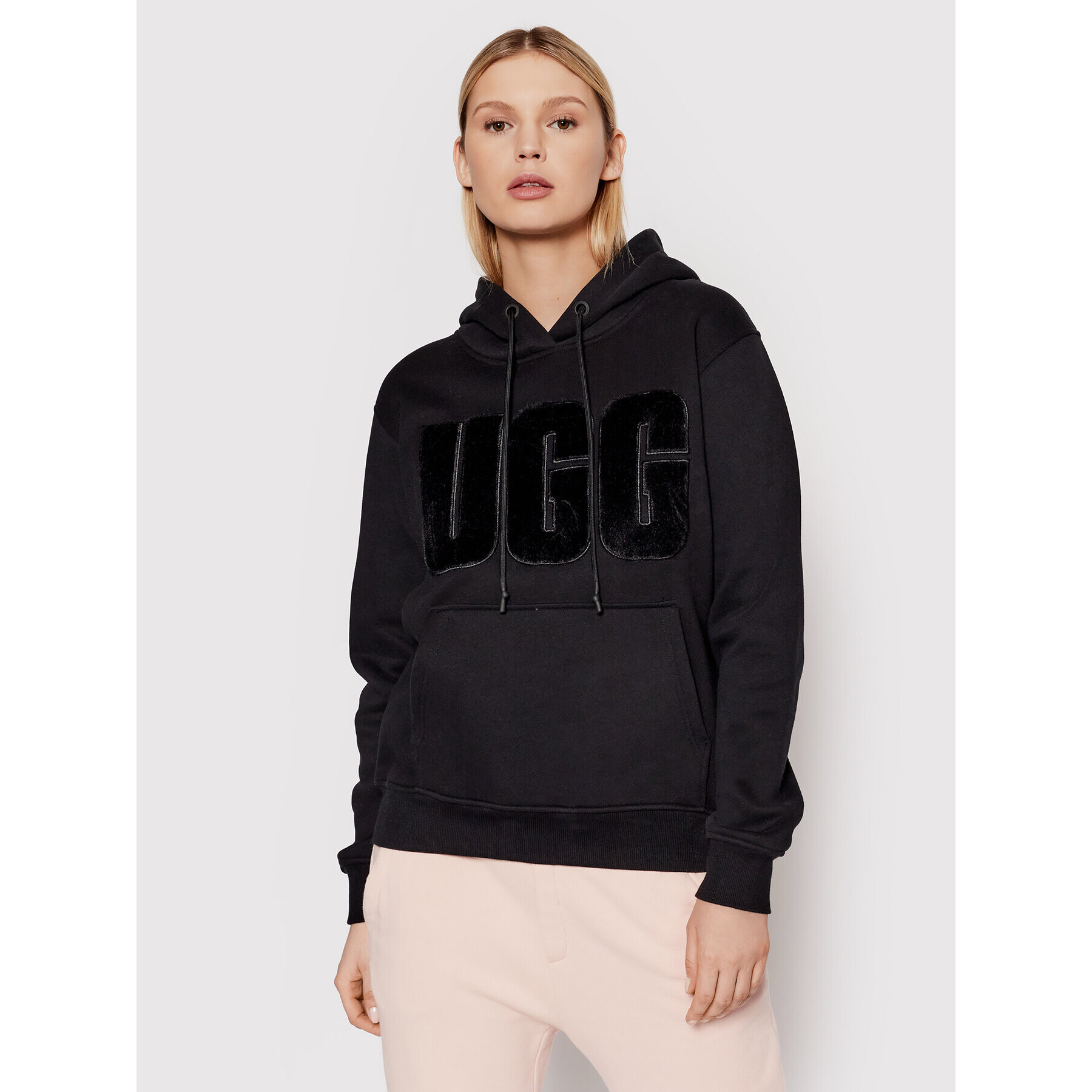 Ugg Jopa Rey Fuzzy Logo 1121385 Črna Relaxed Fit - Pepit.si