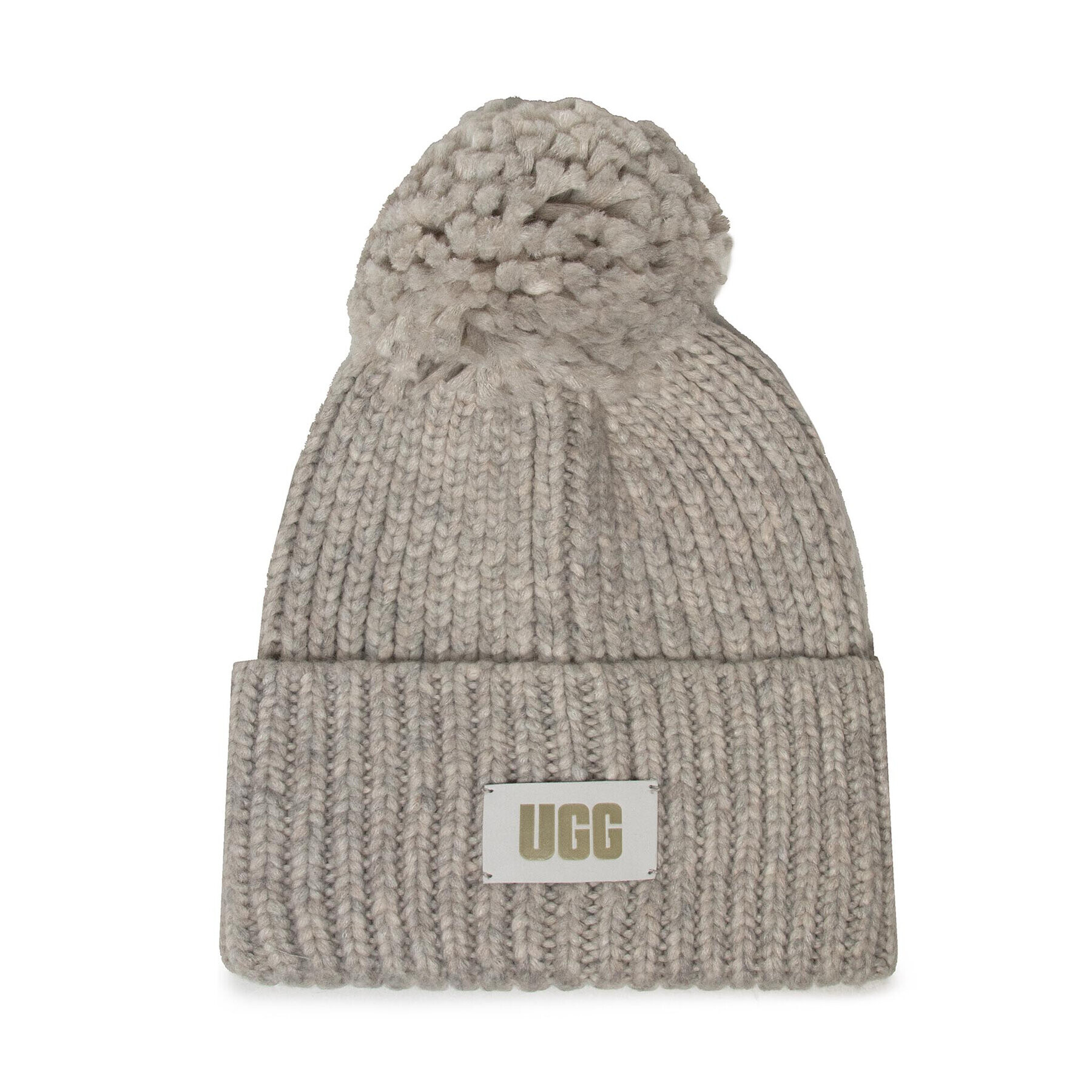 Ugg Kapa W Chunky Rib Knit Beanie W Pom 20165 Siva - Pepit.si