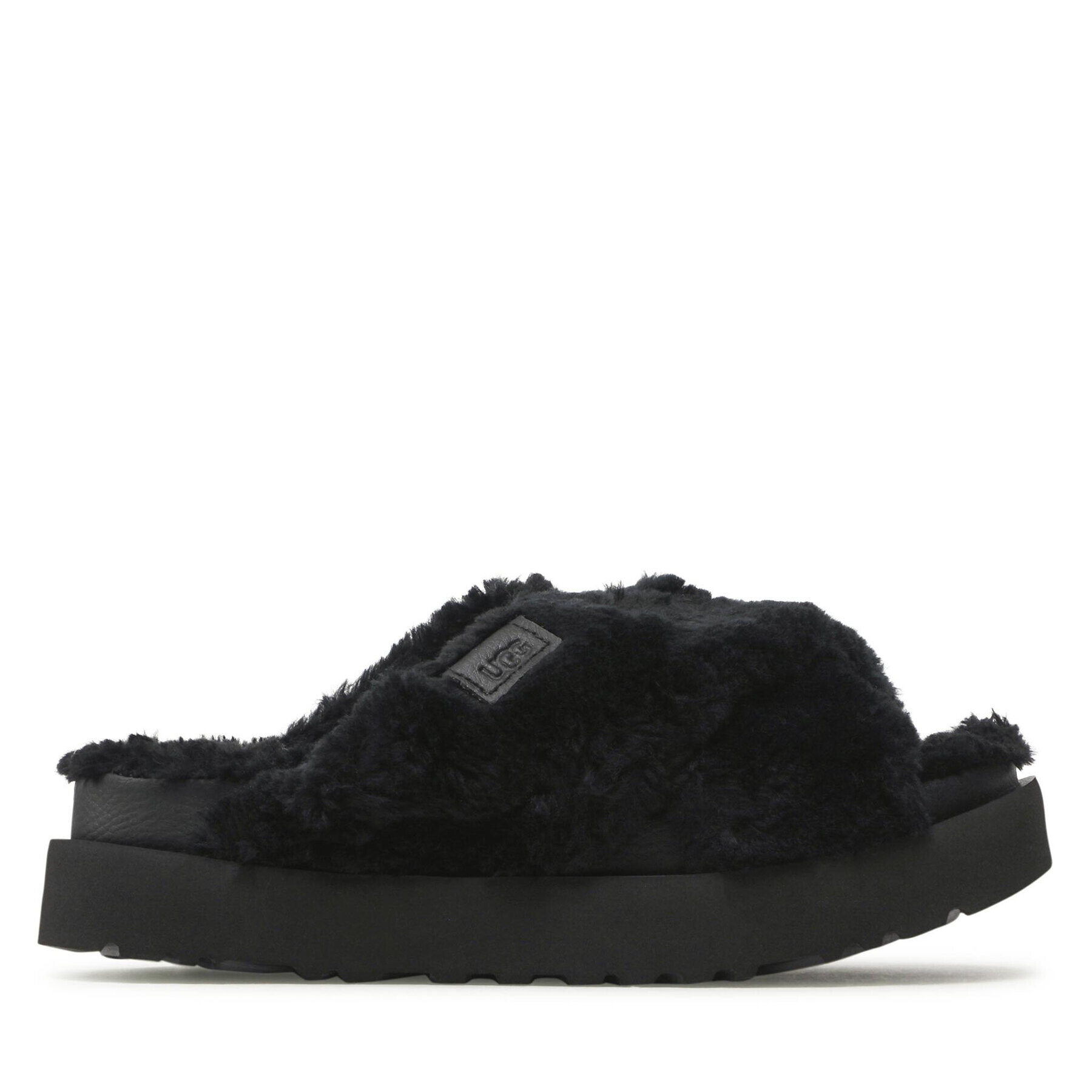 Ugg Natikači W Fuzz Sugar Cross Slide 1135131 Črna - Pepit.si