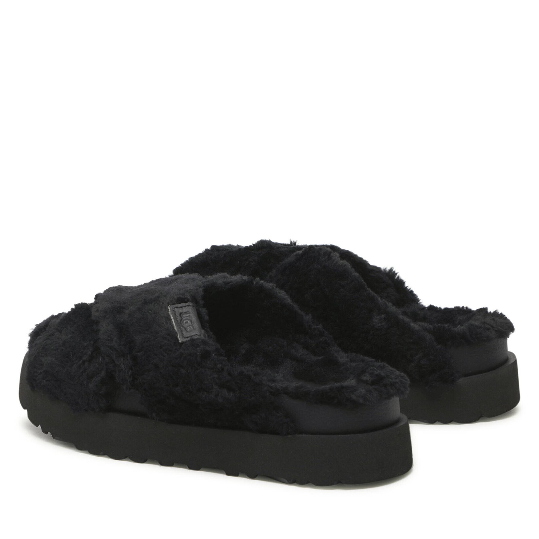 Ugg Natikači W Fuzz Sugar Cross Slide 1135131 Črna - Pepit.si