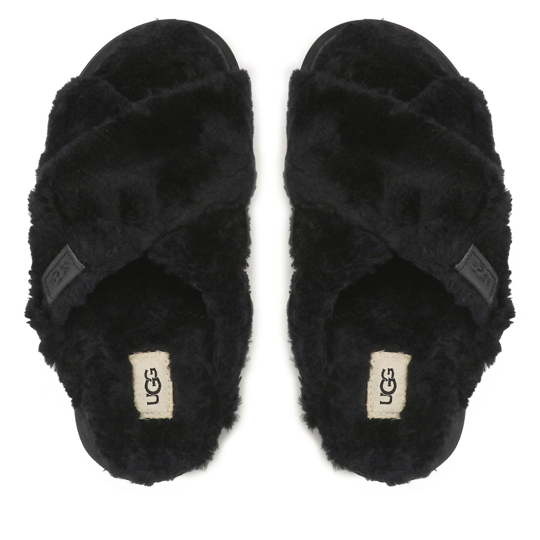 Ugg Natikači W Fuzz Sugar Cross Slide 1135131 Črna - Pepit.si