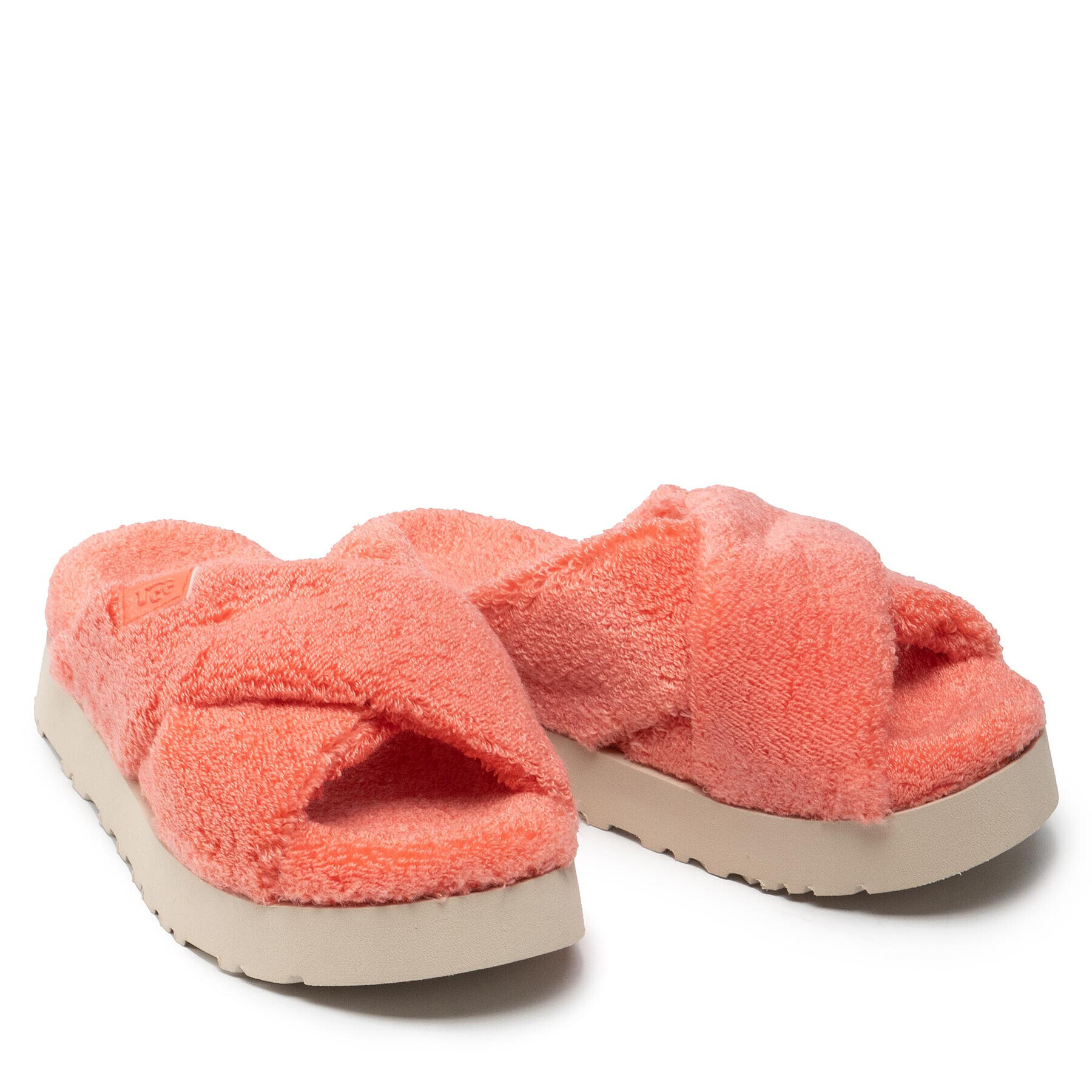 Ugg Natikači W Fuzz Sugar Terry Cross Slide 1126385 Oranžna - Pepit.si