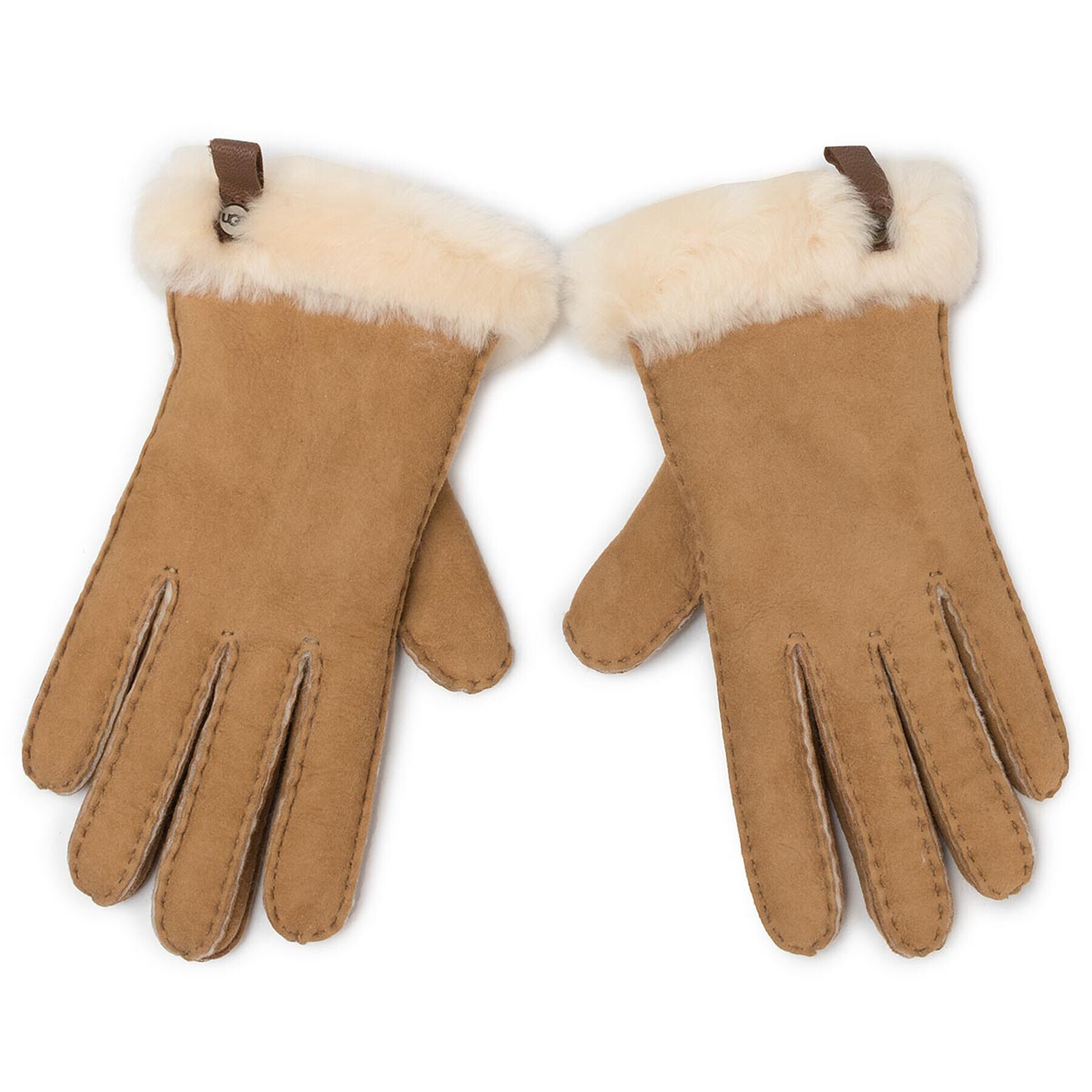 Ugg Rokavice W Shorty Glove W Leather Trim 17367 Rjava - Pepit.si