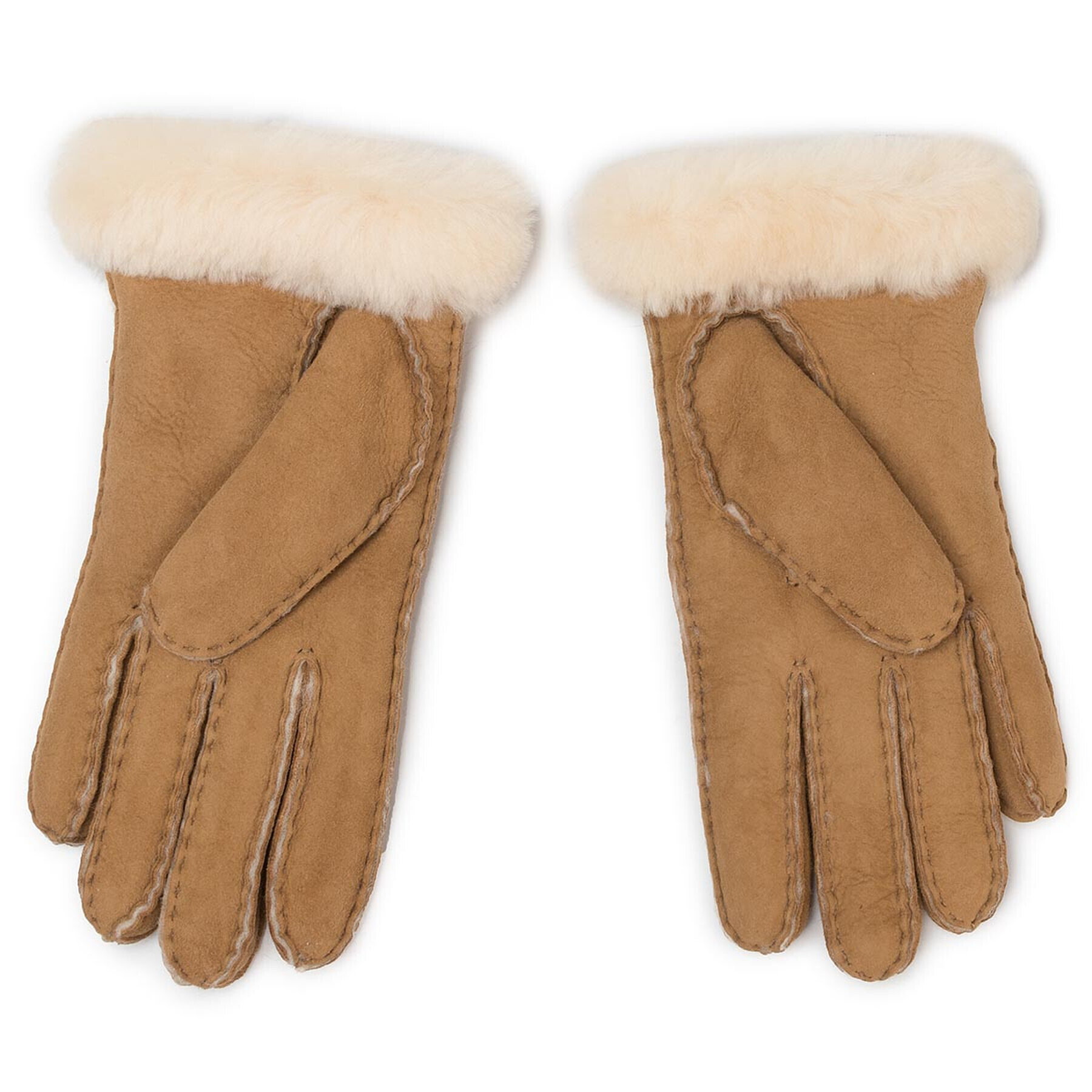 Ugg Rokavice W Shorty Glove W Leather Trim 17367 Rjava - Pepit.si