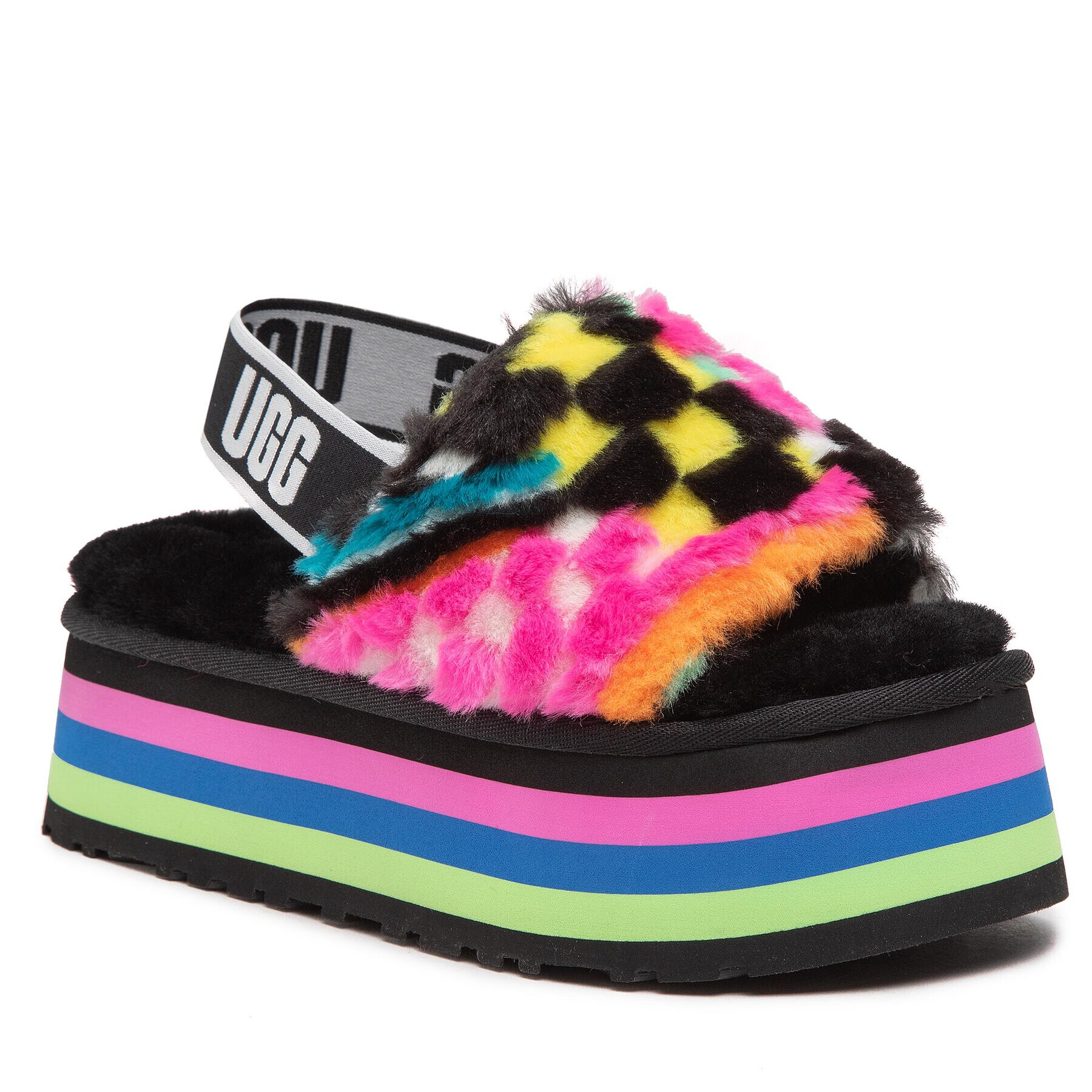 Ugg Sandali W Disco Checks Slid 1130877 Pisana - Pepit.si