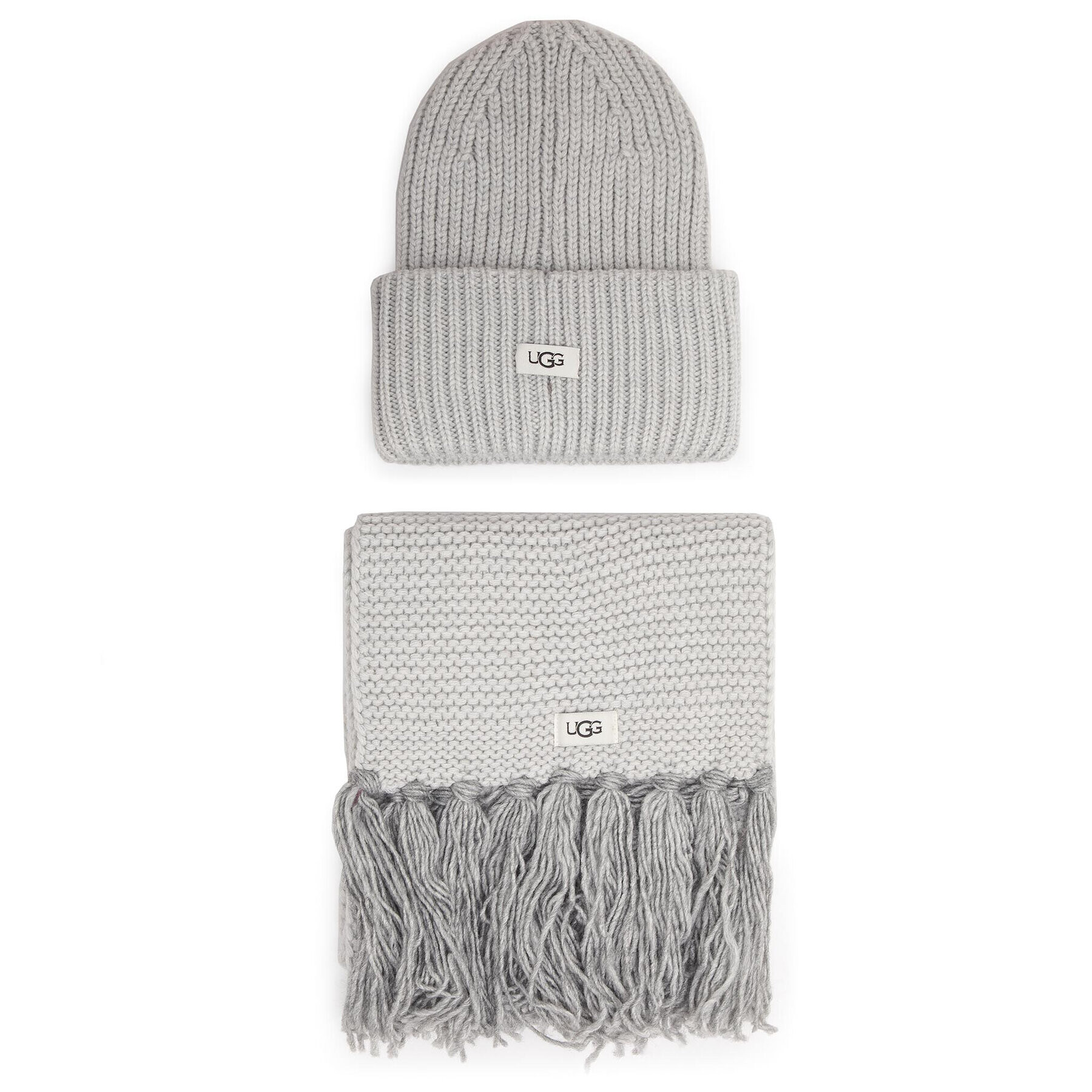 Ugg Set šal + kapa W Knit Cuff Hat And Scarf Set 18875 Siva - Pepit.si