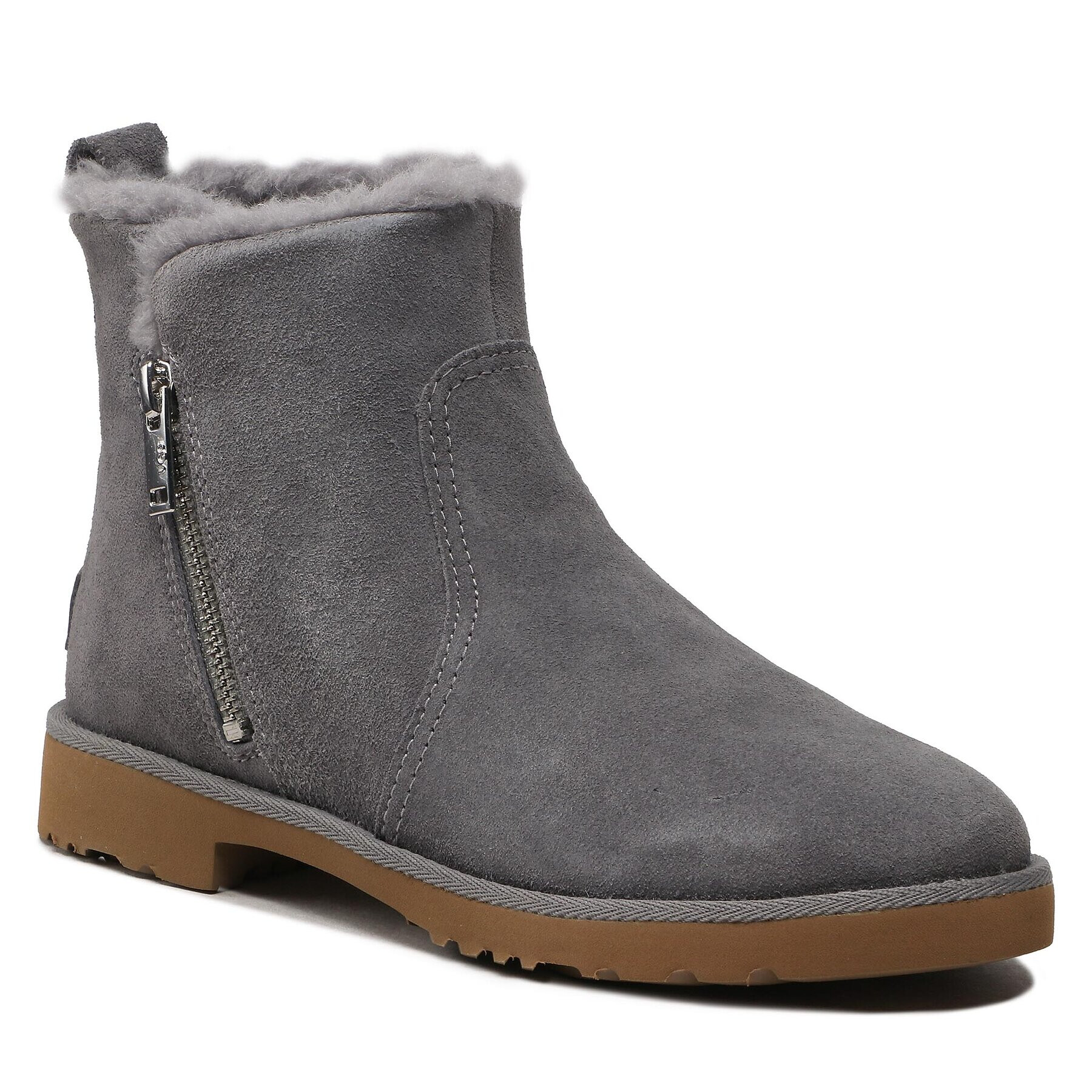 Ugg Škornji W Romely Zip 1123850 Siva - Pepit.si