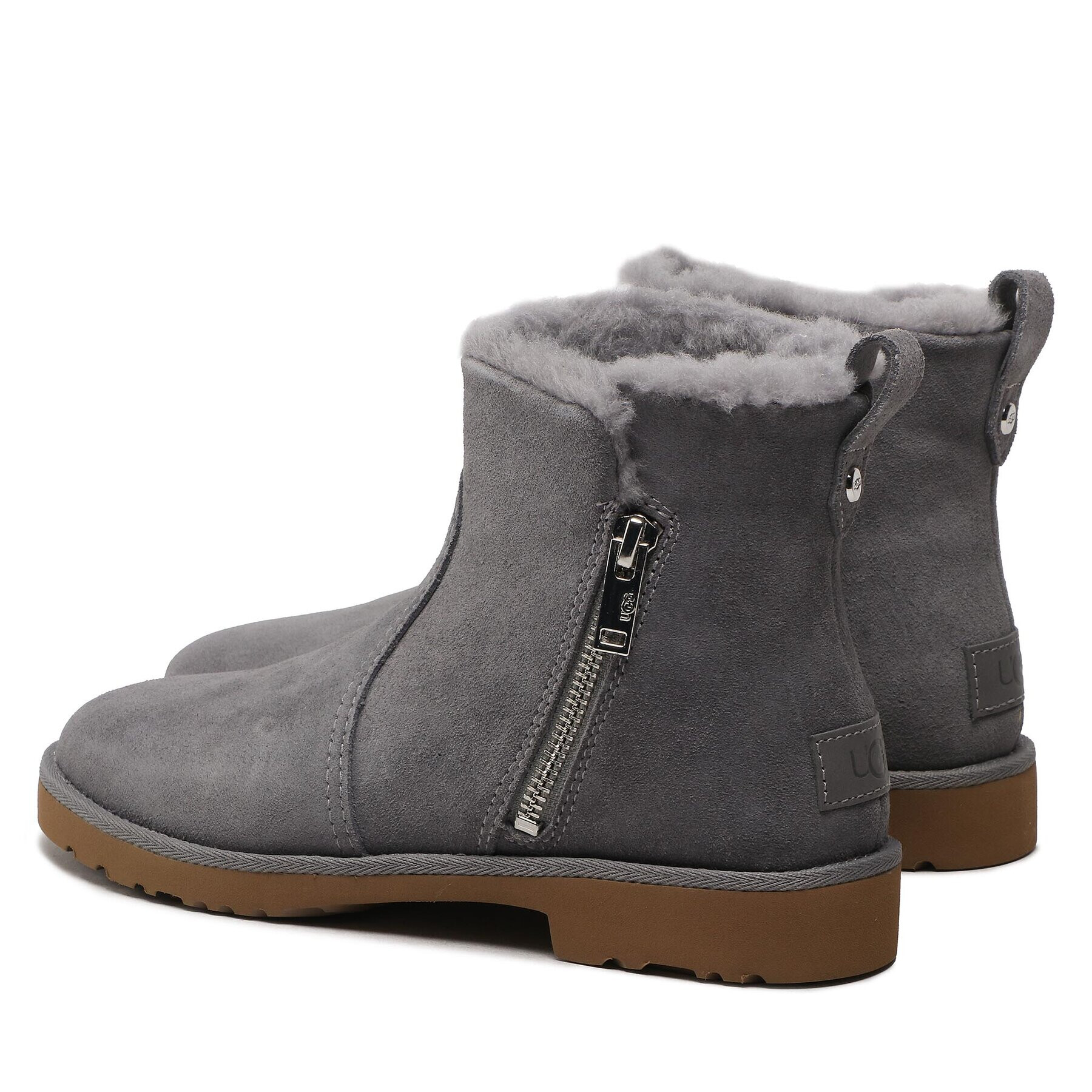 Ugg Škornji W Romely Zip 1123850 Siva - Pepit.si