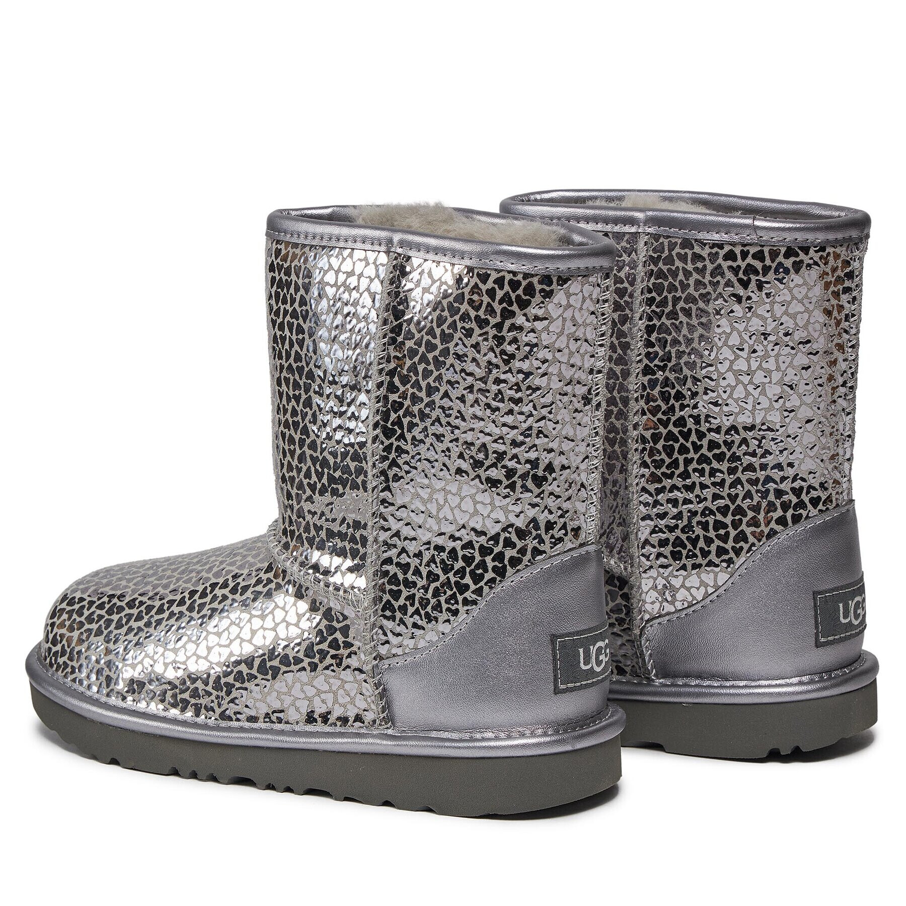 Ugg Škornji za sneg Classic II Gel Hearts 1151613K Srebrna - Pepit.si